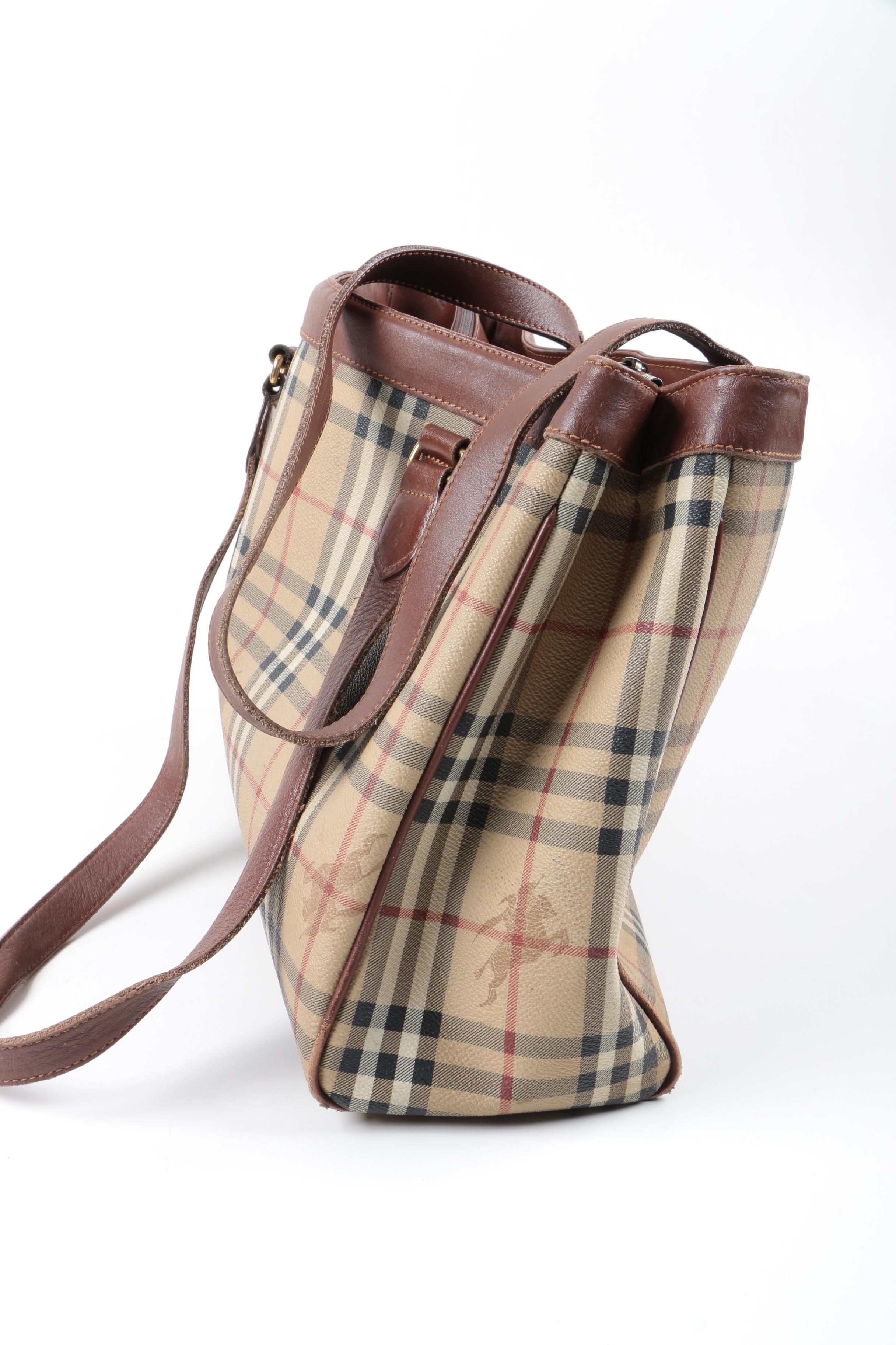 Burberry Coated Canvas "Haymarket Check" Tote