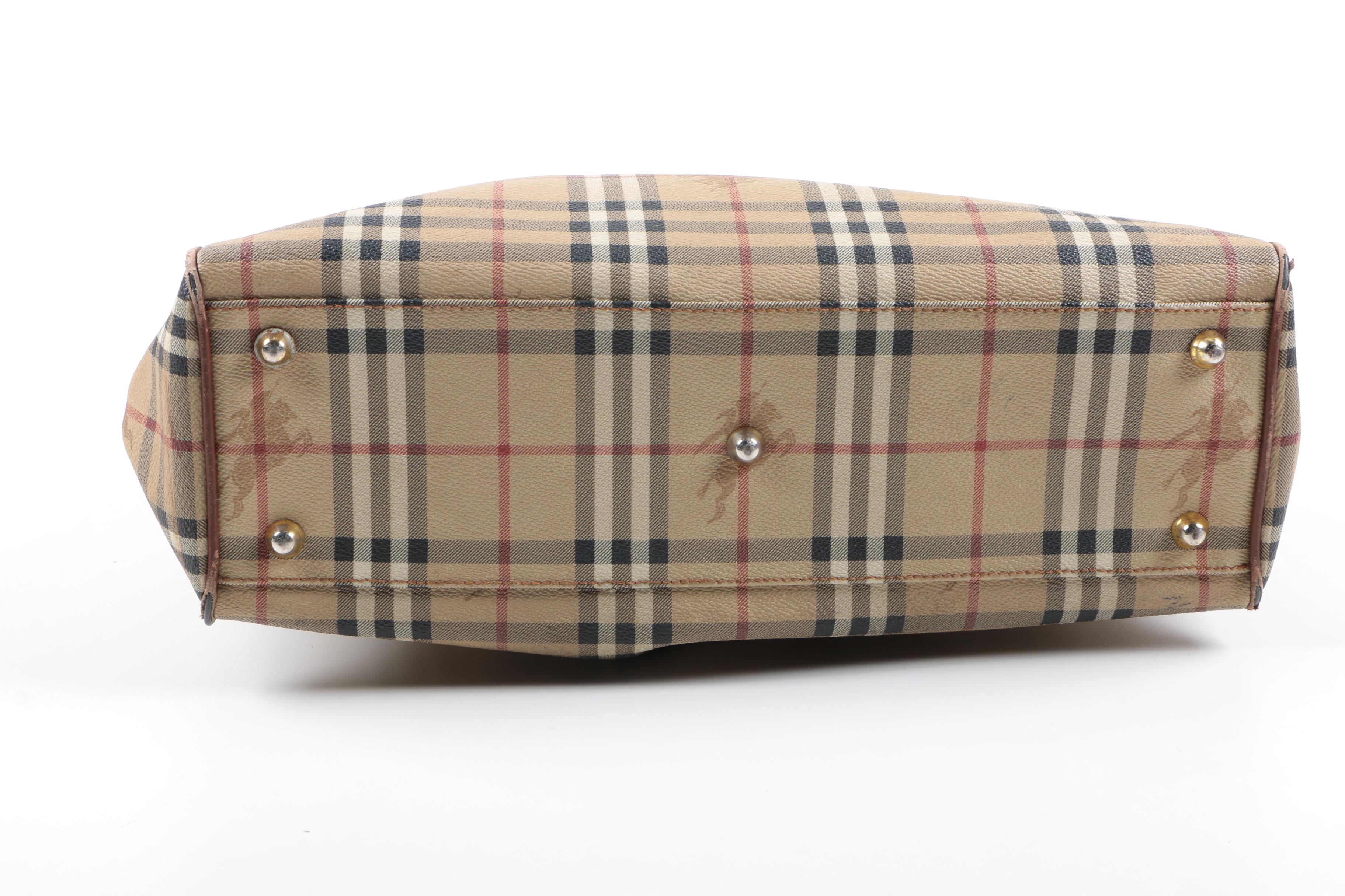 Burberry Coated Canvas "Haymarket Check" Tote