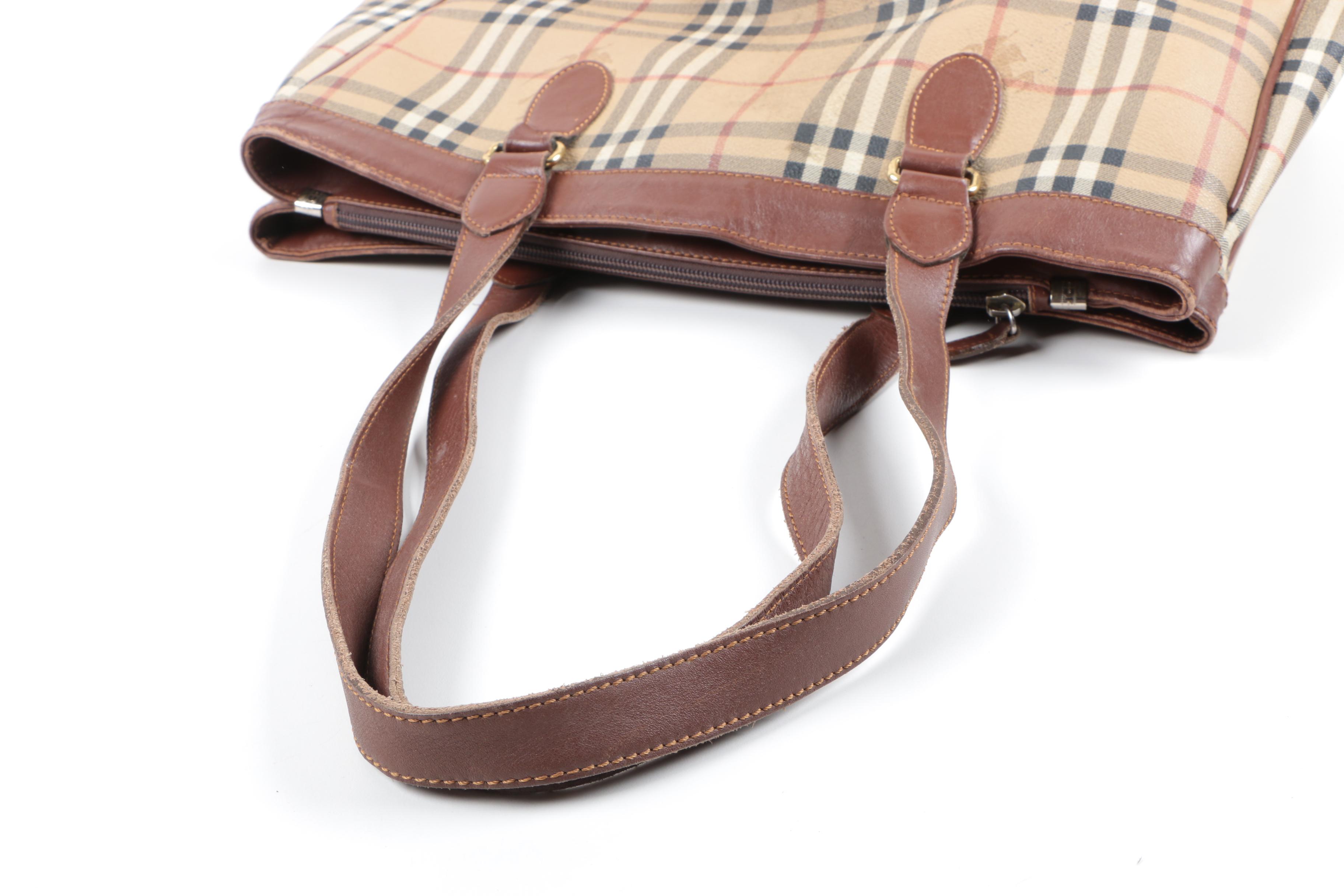 Burberry Coated Canvas "Haymarket Check" Tote