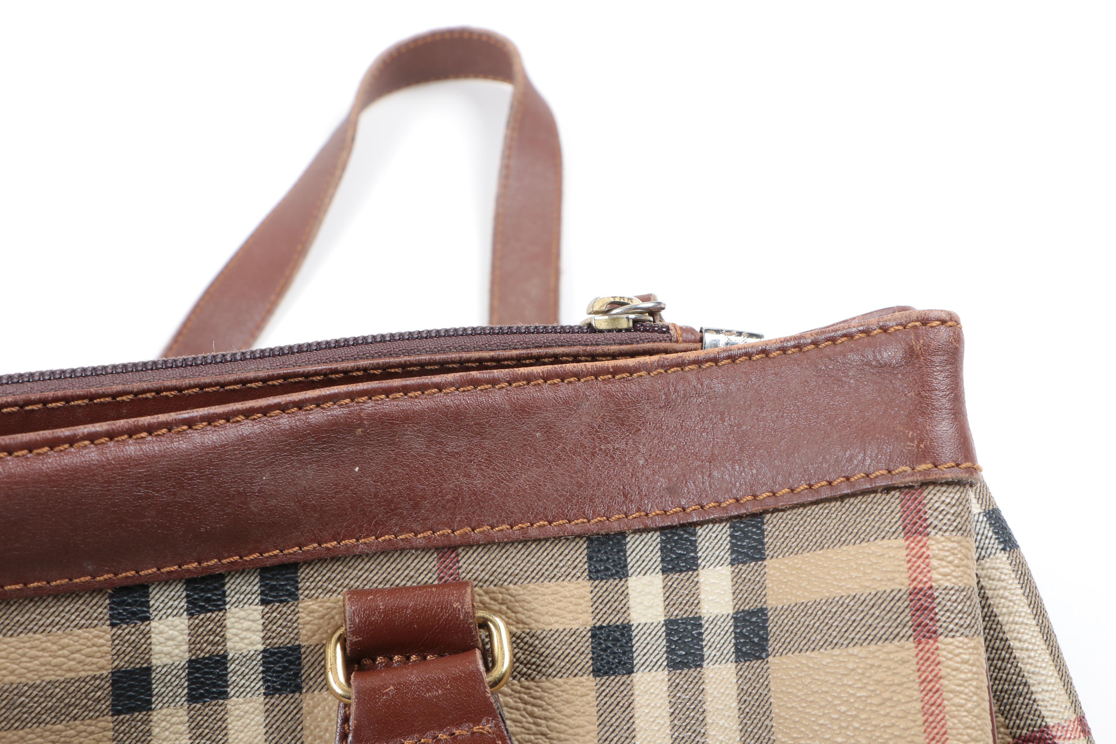 Burberry Coated Canvas "Haymarket Check" Tote