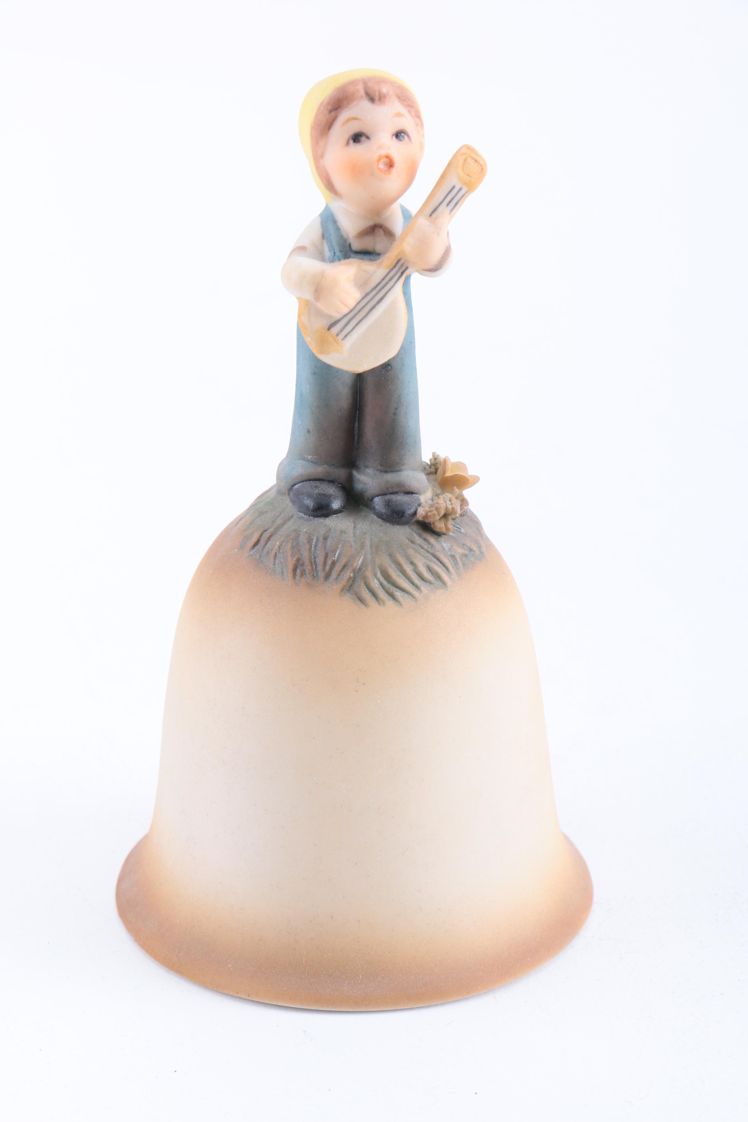 Vintage Signed Glass and Ceramic Hand Bells