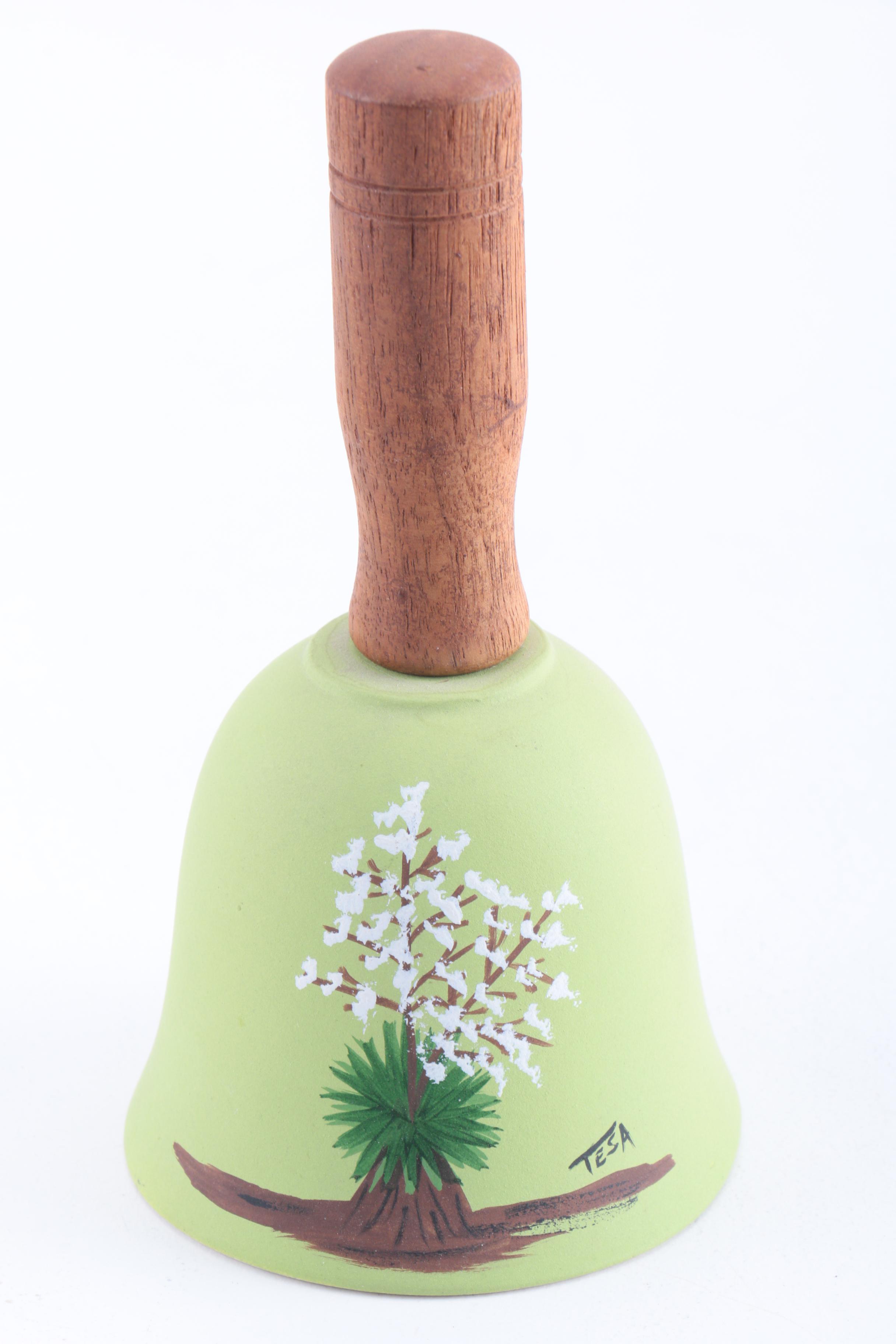 Vintage Signed Glass and Ceramic Hand Bells