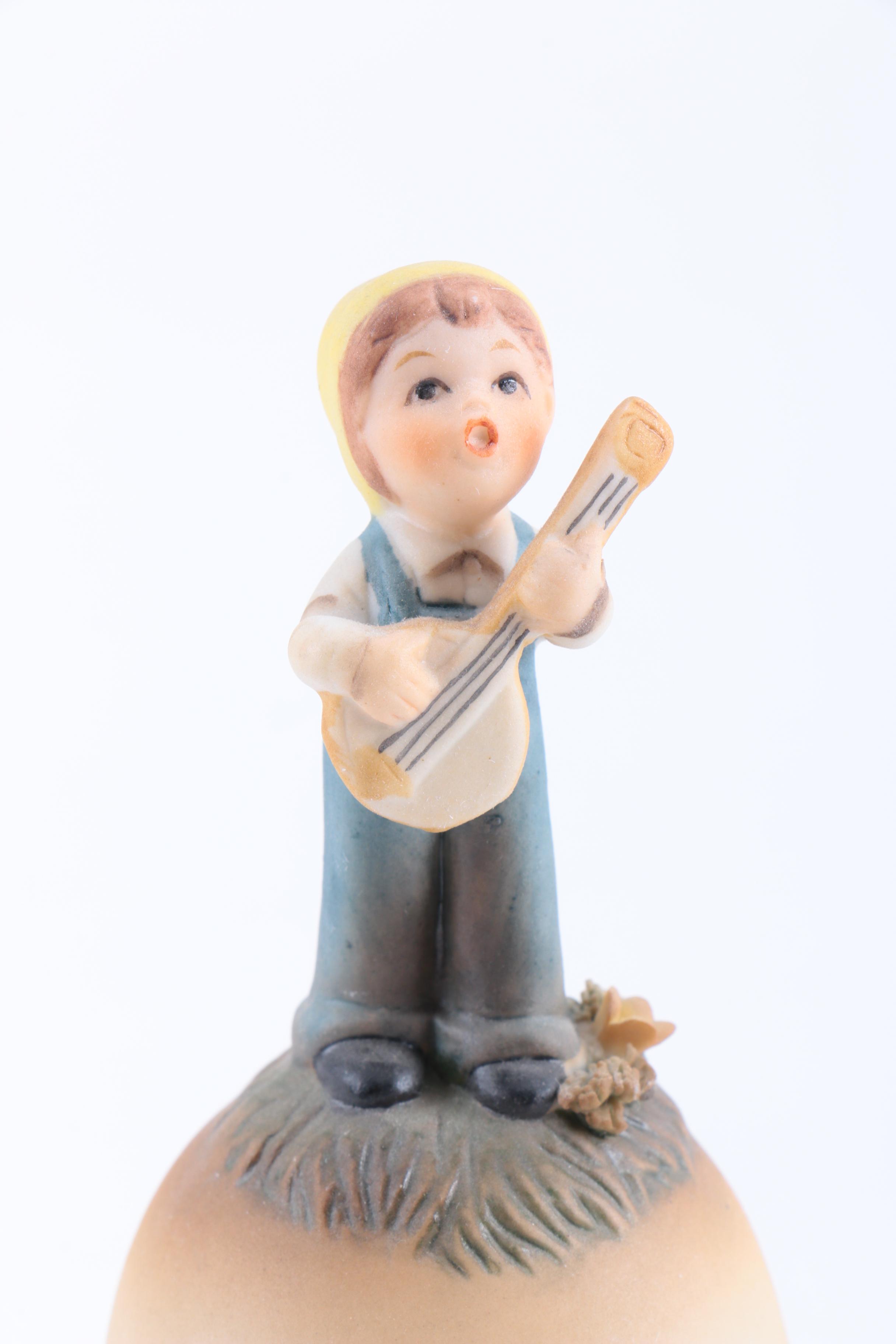 Vintage Signed Glass and Ceramic Hand Bells