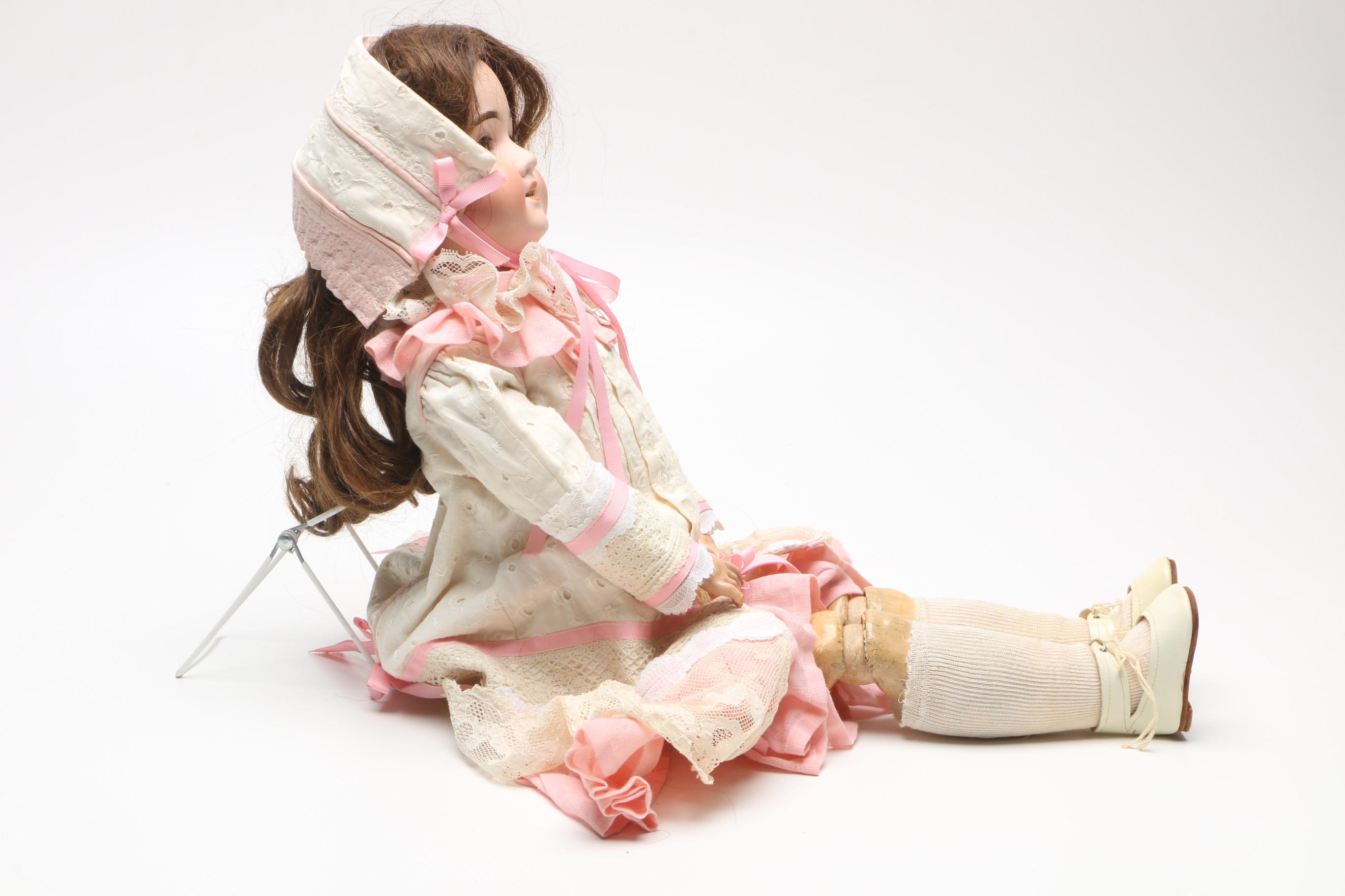 Antique Schoenau & Hoffmeister Bisque Socket Head and Composition Body Doll