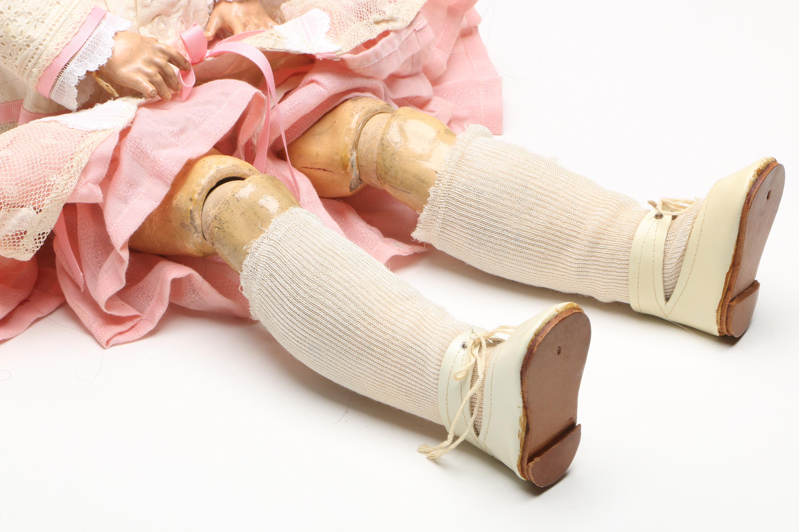 Antique Schoenau & Hoffmeister Bisque Socket Head and Composition Body Doll