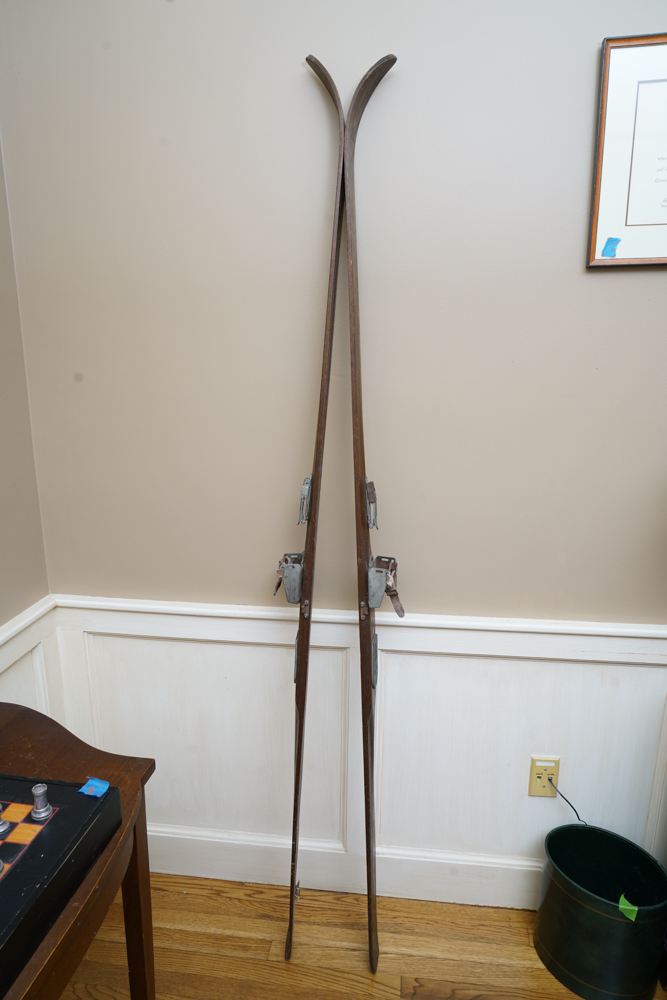 Vintage Wooden C.A. Lund "Record" Skis