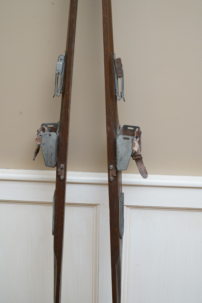 Vintage Wooden C.A. Lund "Record" Skis