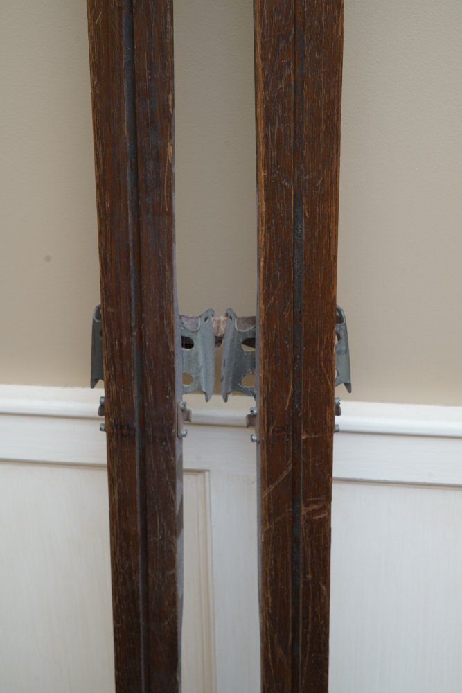 Vintage Wooden C.A. Lund "Record" Skis