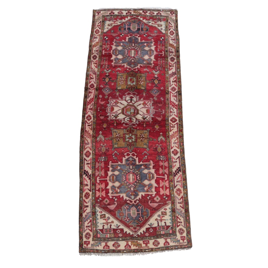 Hand-Knotted Persian Karaja Carpet Runner