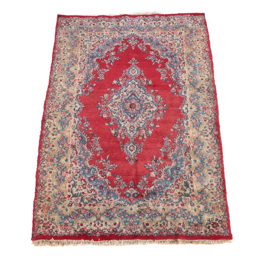 Hand-Knotted Persian Kerman Area Rug