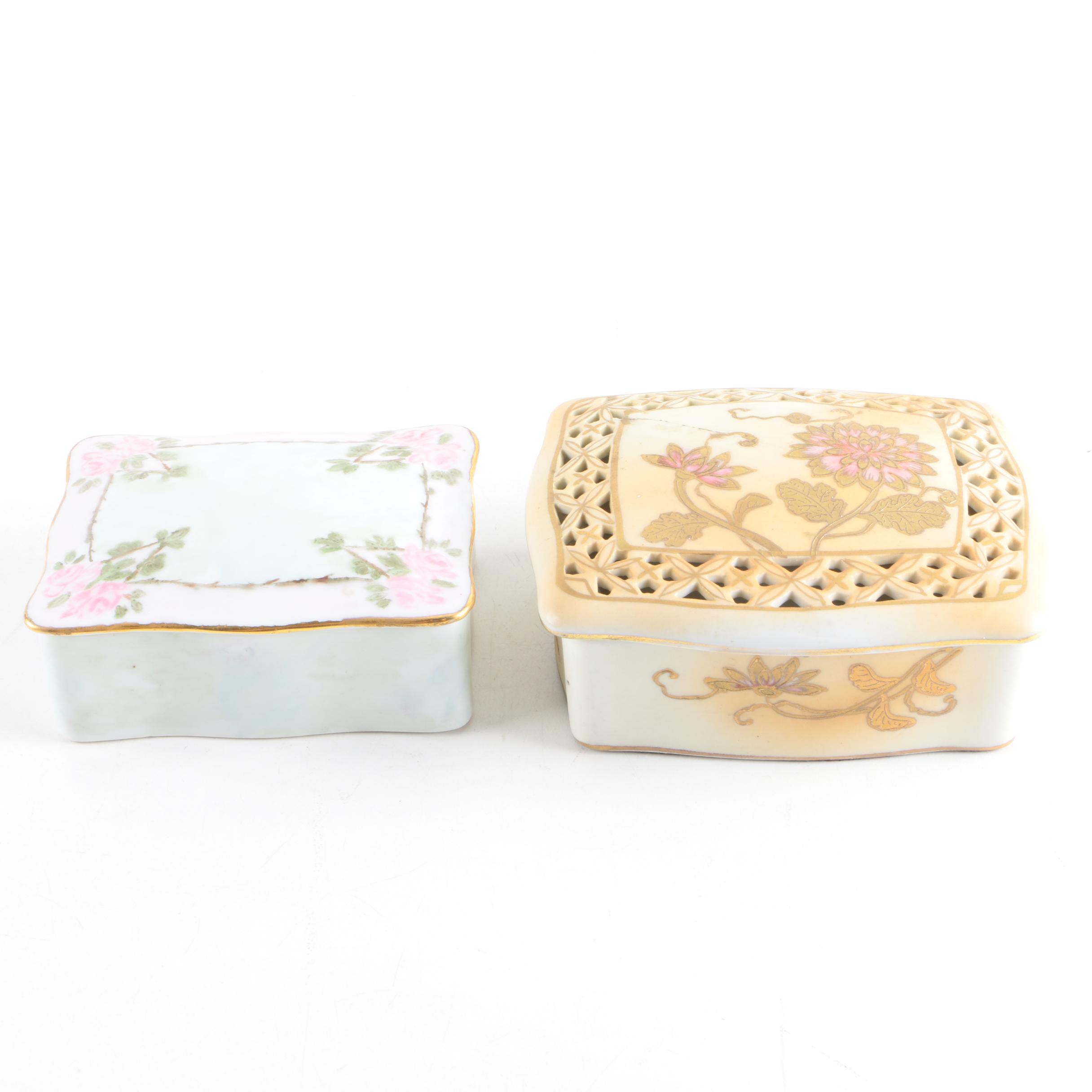 Vintage Porcelain Trinket Boxes