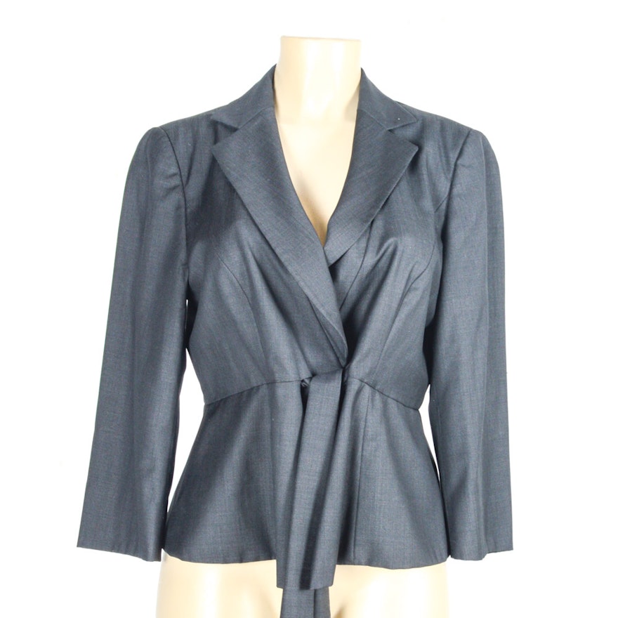 Armani Collezioni Tie Front Blazer