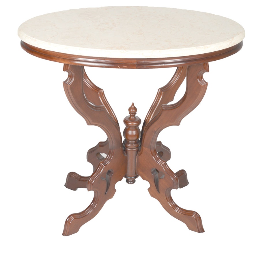 Arhaus Eastlake Style Mable Top Accent Table