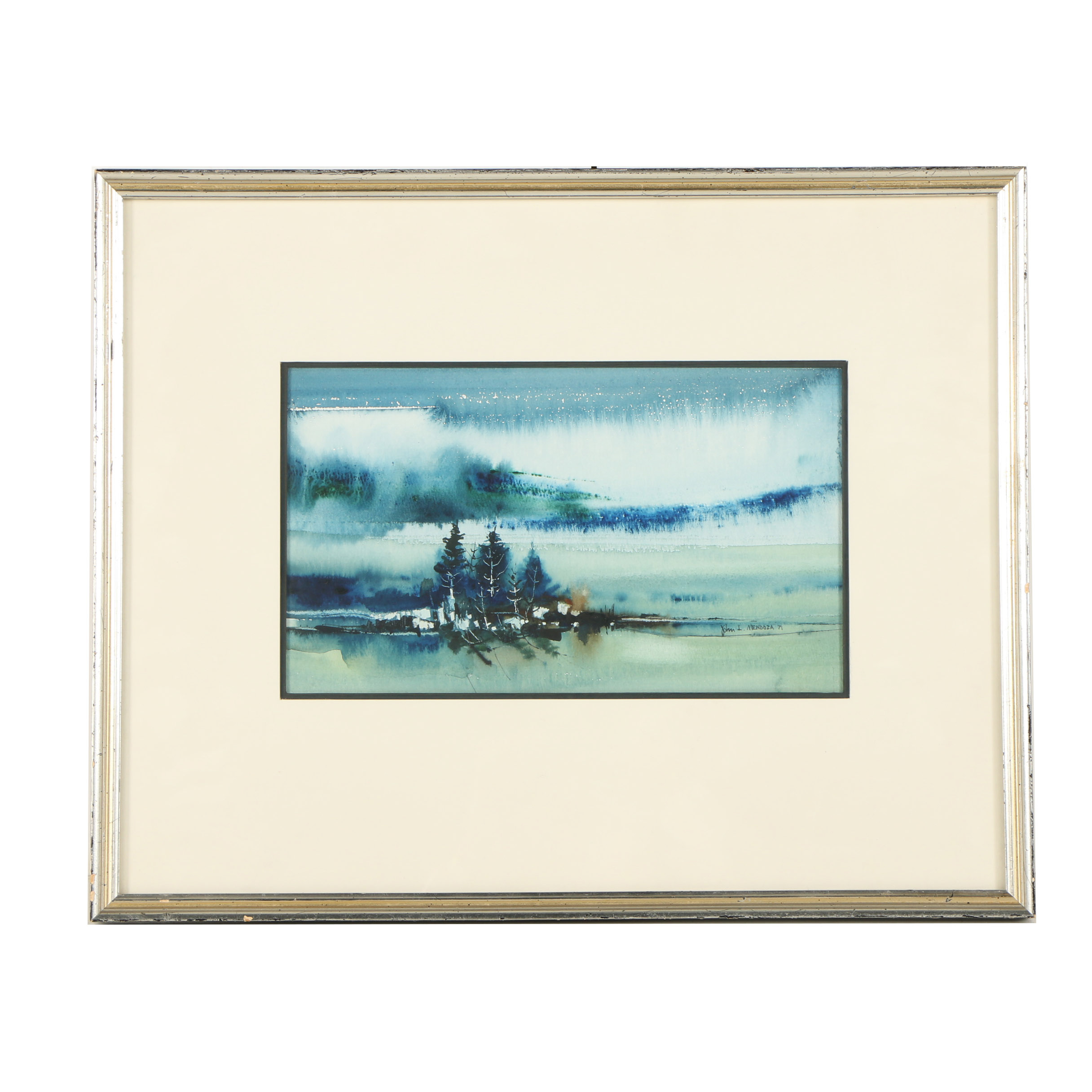 John L. Mendoza Watercolor Painting "Sliver Island"