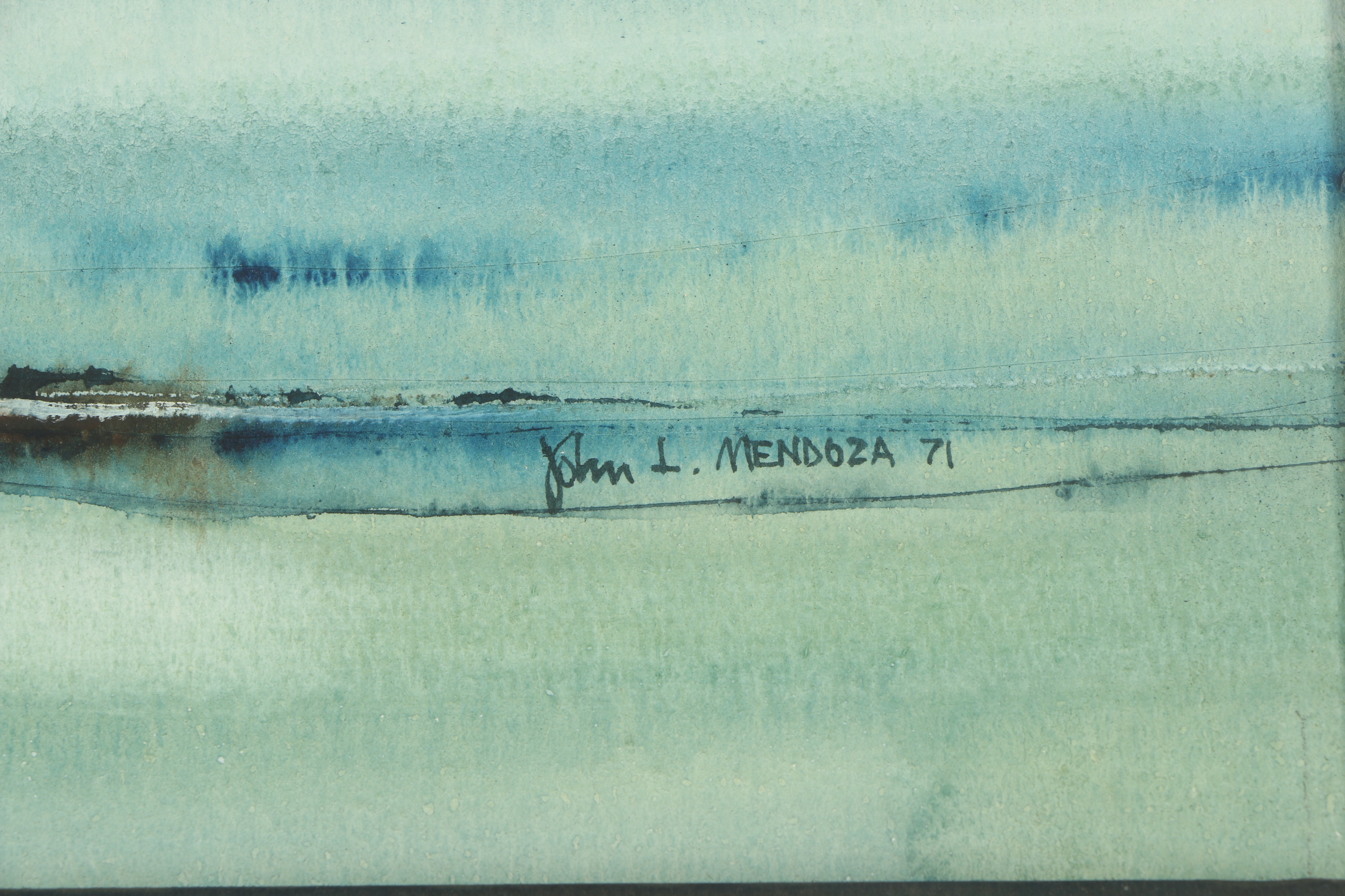 John L. Mendoza Watercolor Painting "Sliver Island"