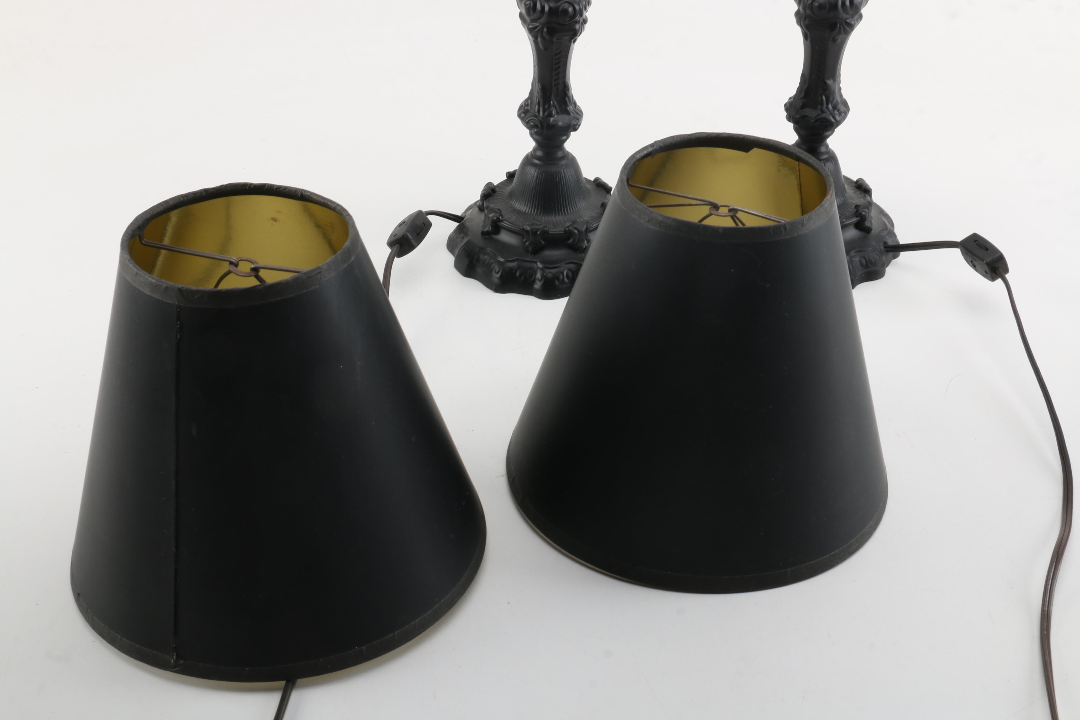 Candlestick Buffet Lamps with Shades
