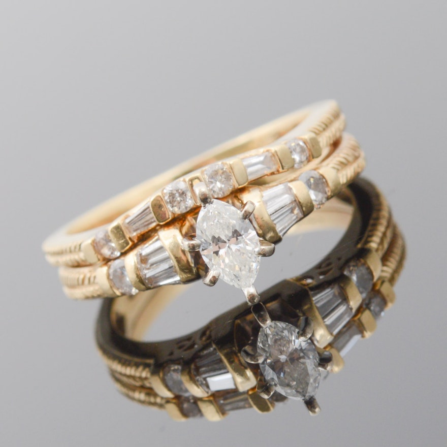 14K Yellow Gold Diamond Ring