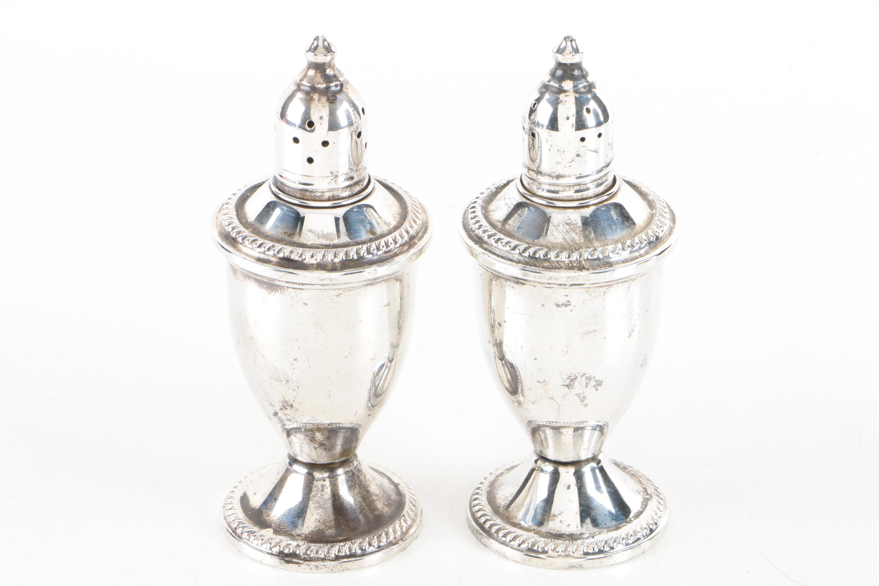Duchin Creation Sterling Shakers with Assorted Weighted Sterling Candleholders