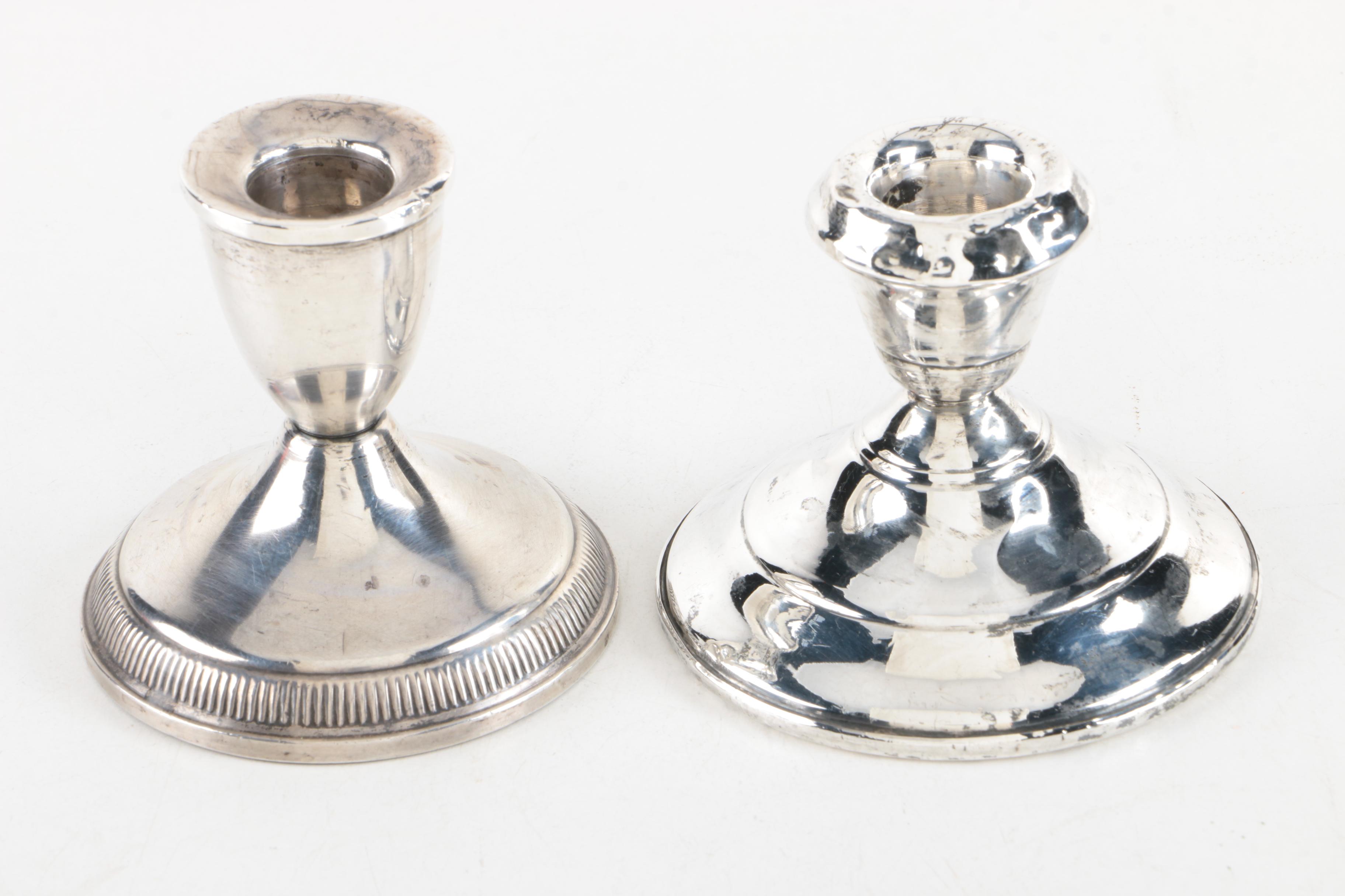 Duchin Creation Sterling Shakers with Assorted Weighted Sterling Candleholders