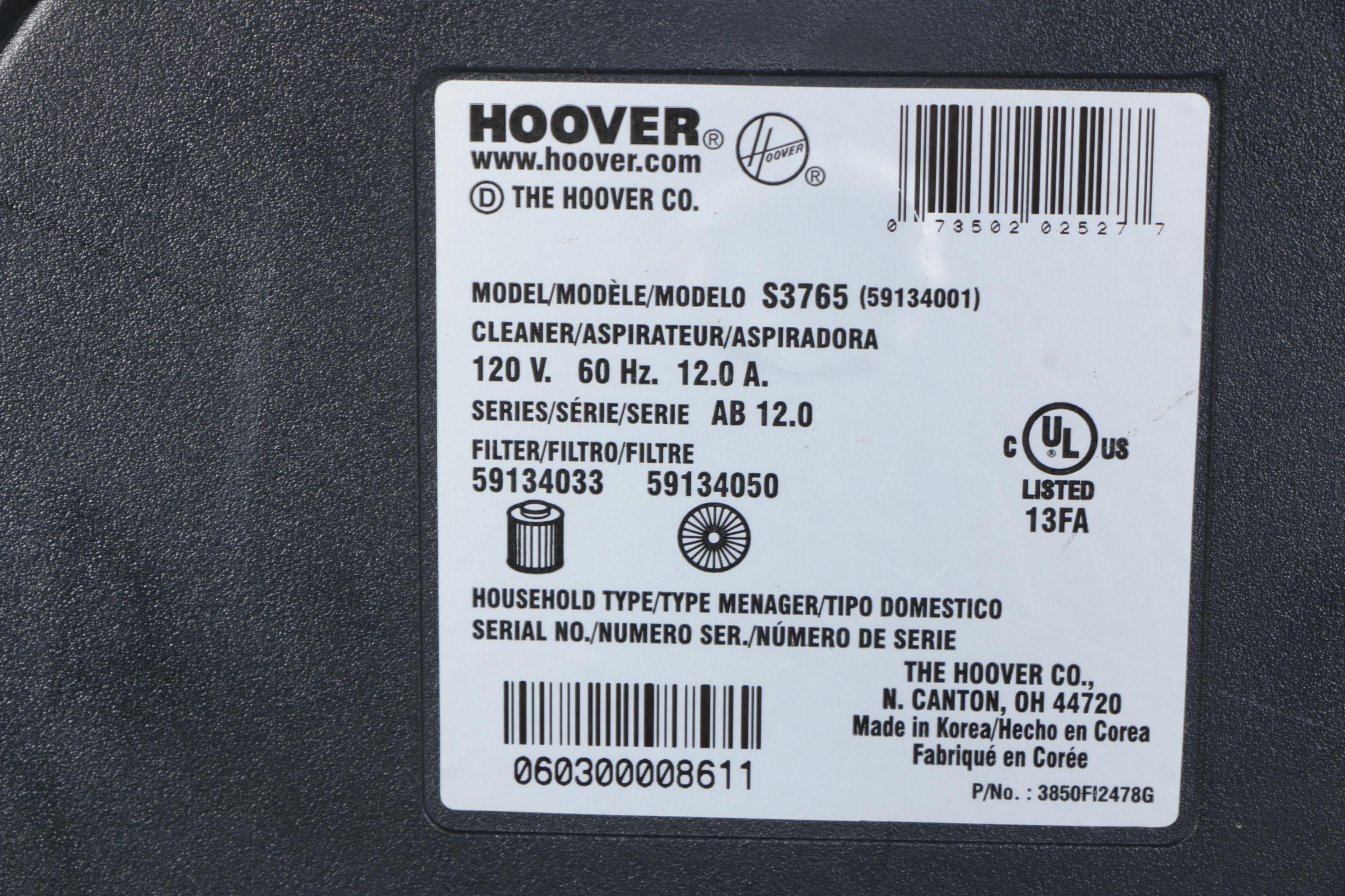 Hoover "WindTunnel" Canister Vacuum Cleaner