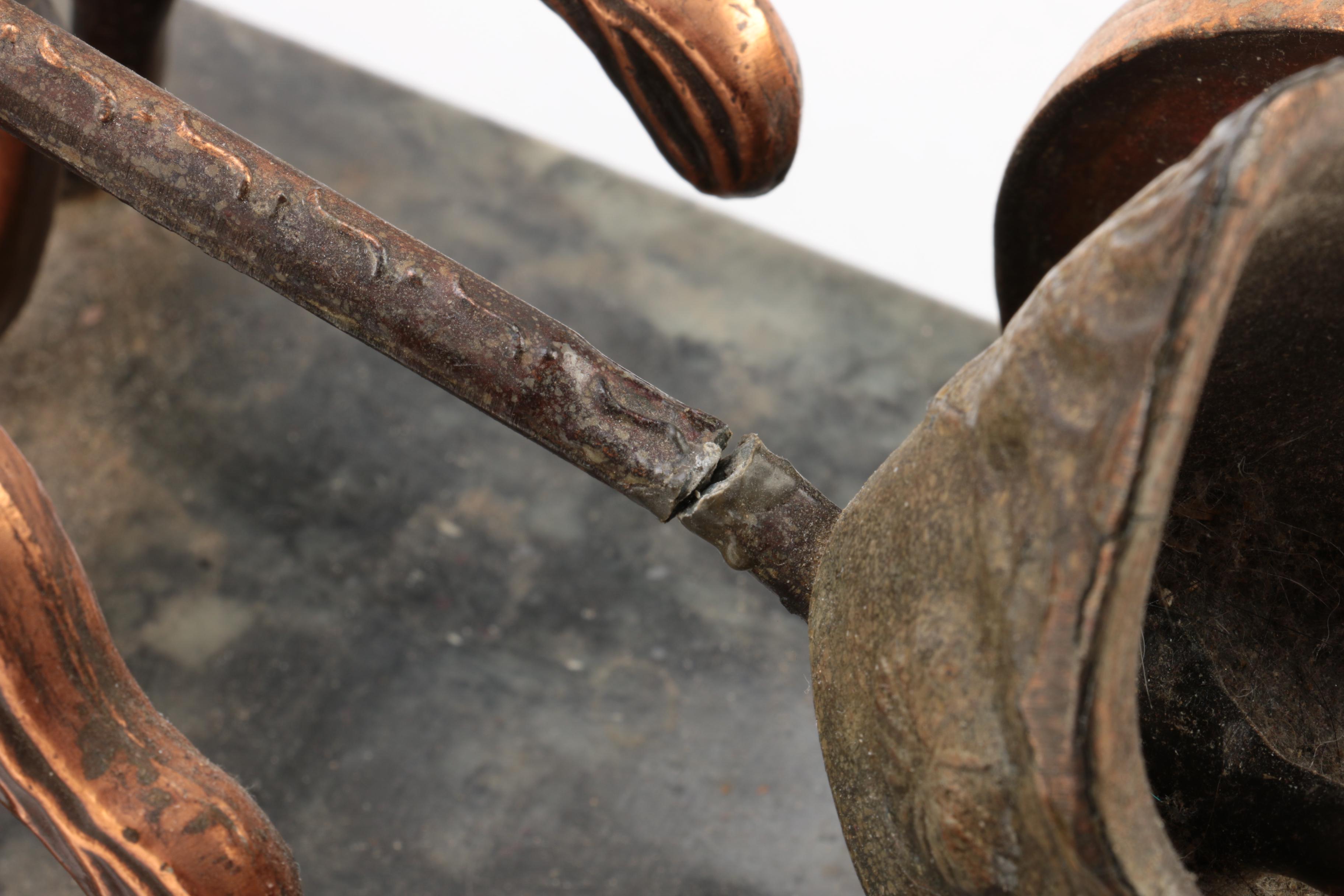 Copper Chariot Figurine on Soapstone Base