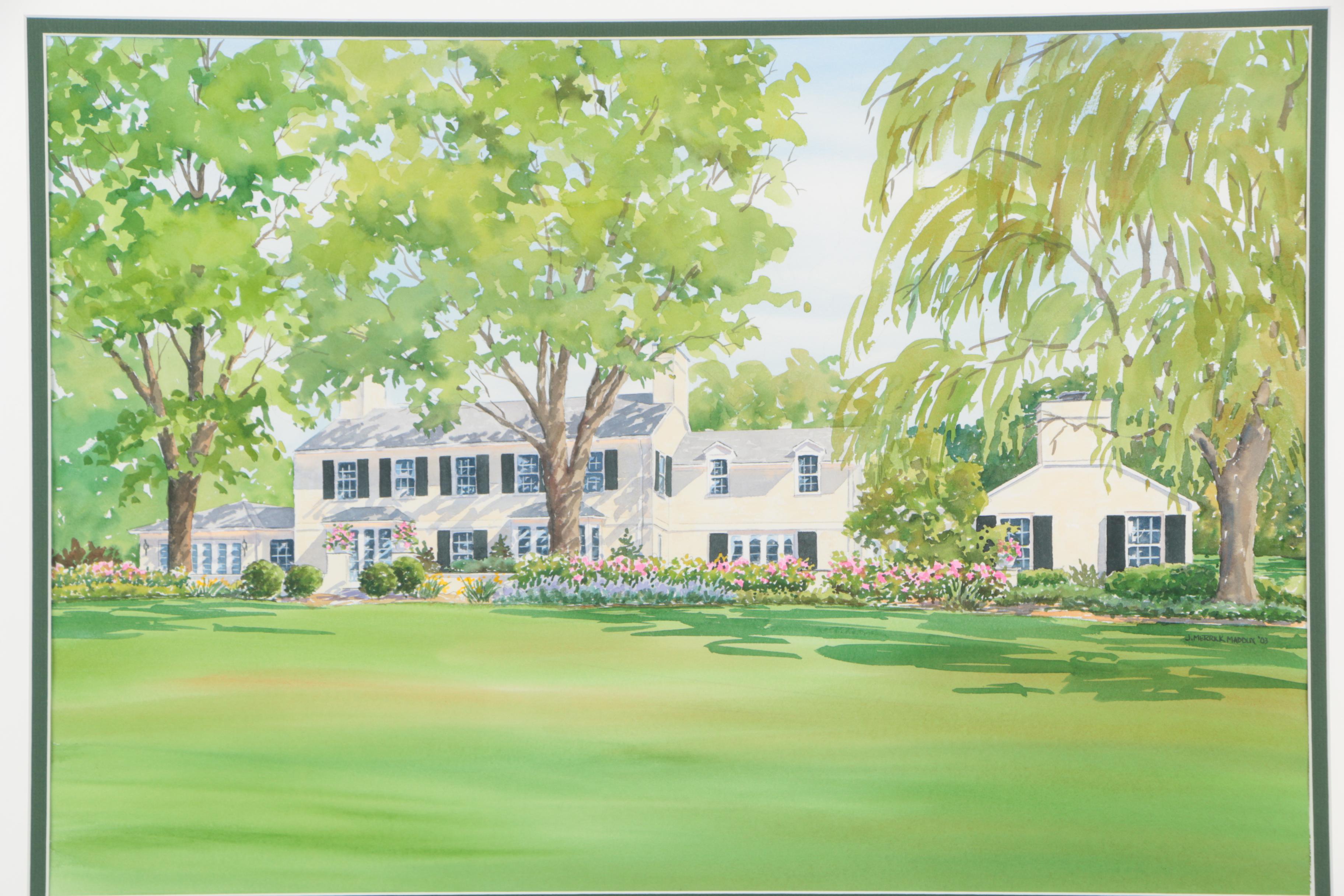 Jean Merrick Maddux Watercolor Painting of a House