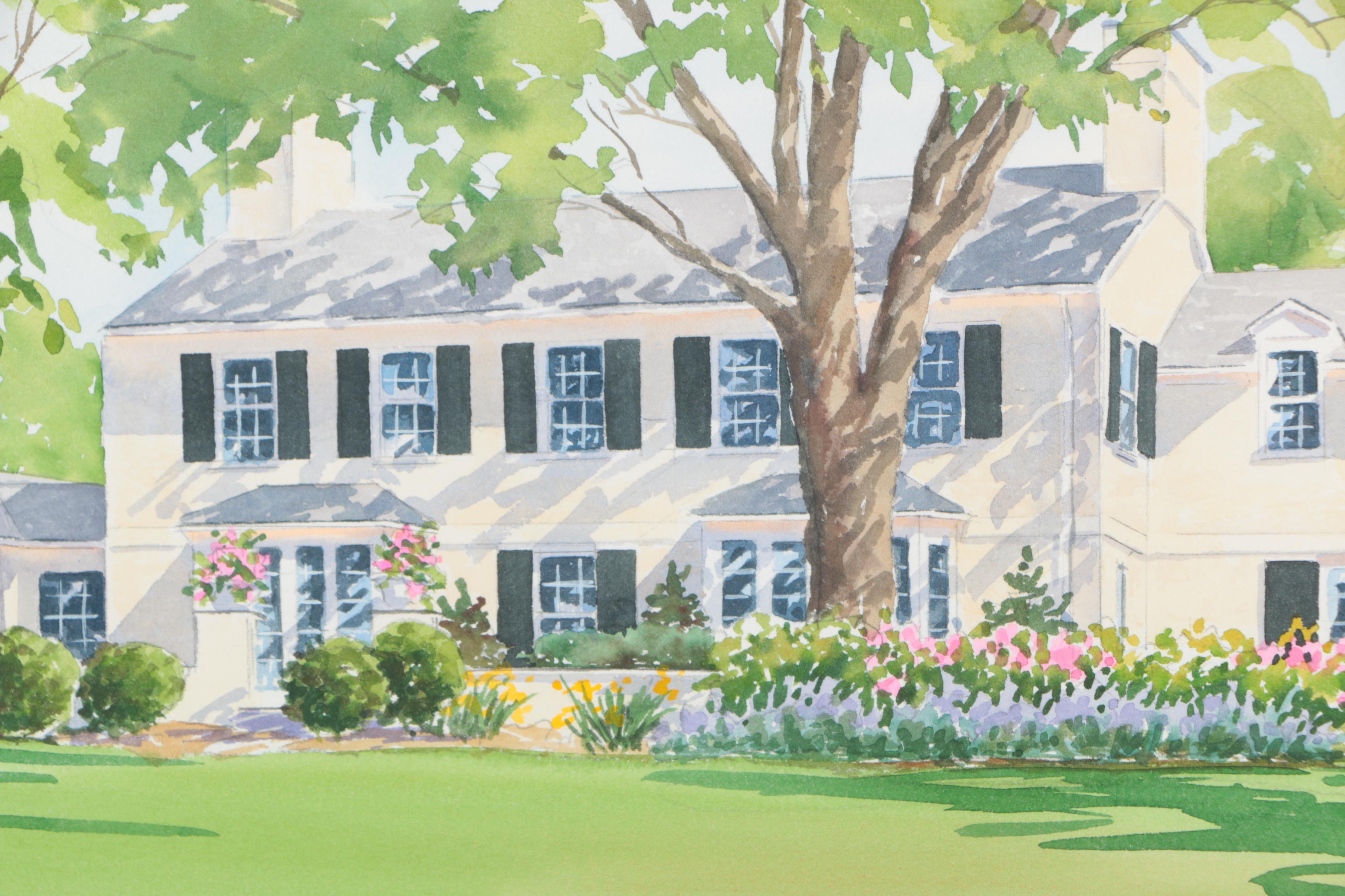 Jean Merrick Maddux Watercolor Painting of a House