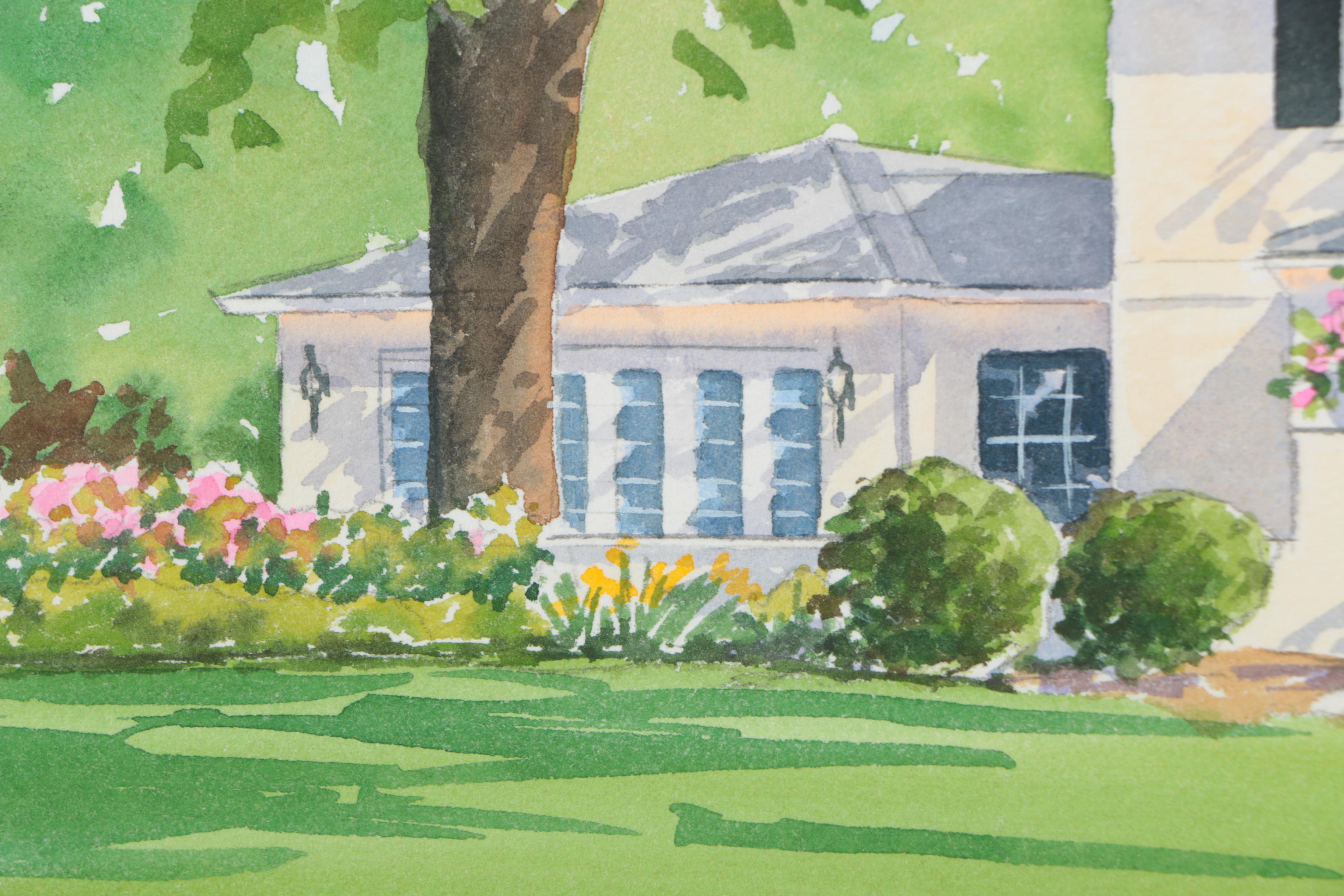Jean Merrick Maddux Watercolor Painting of a House