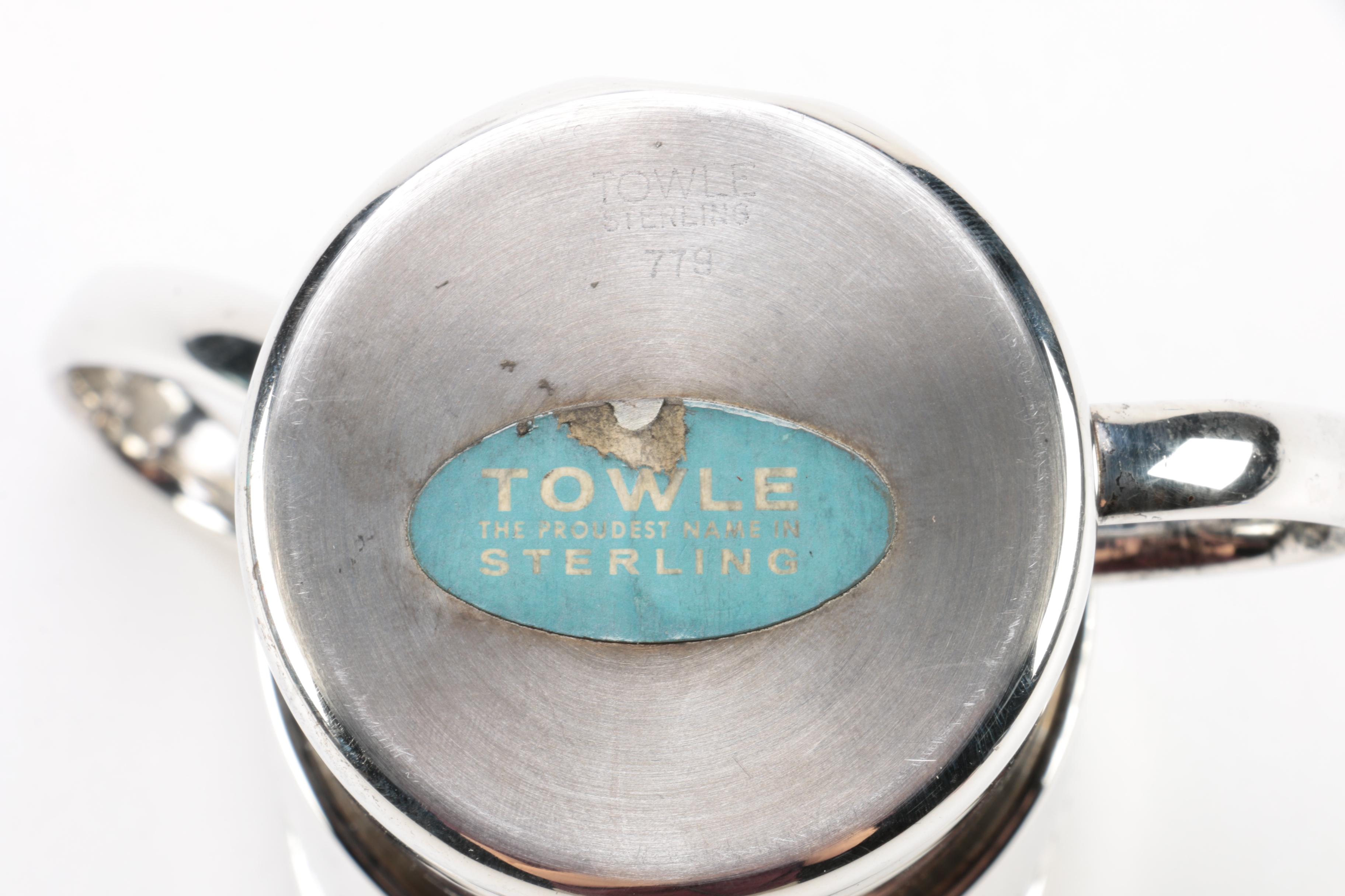 Towle and Lunt Engraved Sterling Silver Baby Cups