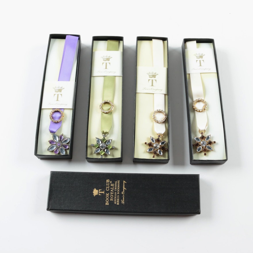 Book Club Royale Austrian Crystal Ribbon Bookmarks by Two's Company