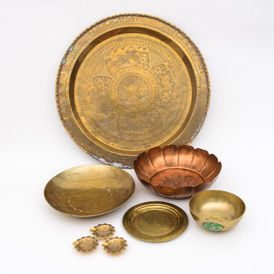 Brass and Copper Decorative Dishes