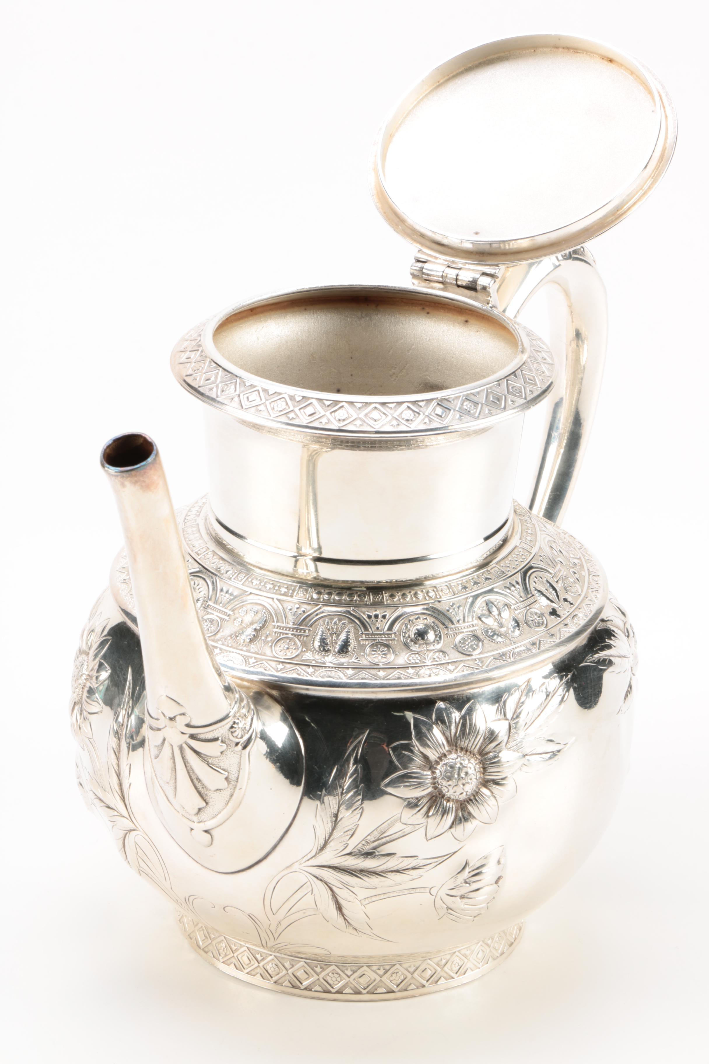 Middletown Plate Co. White Metal Teapot