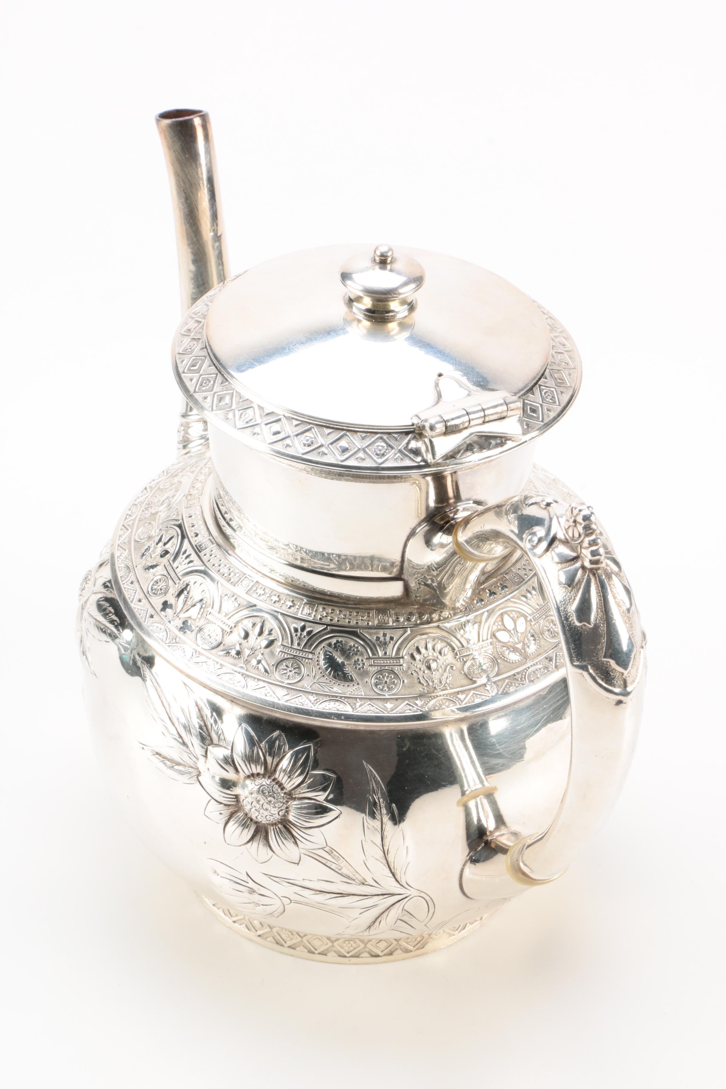 Middletown Plate Co. White Metal Teapot