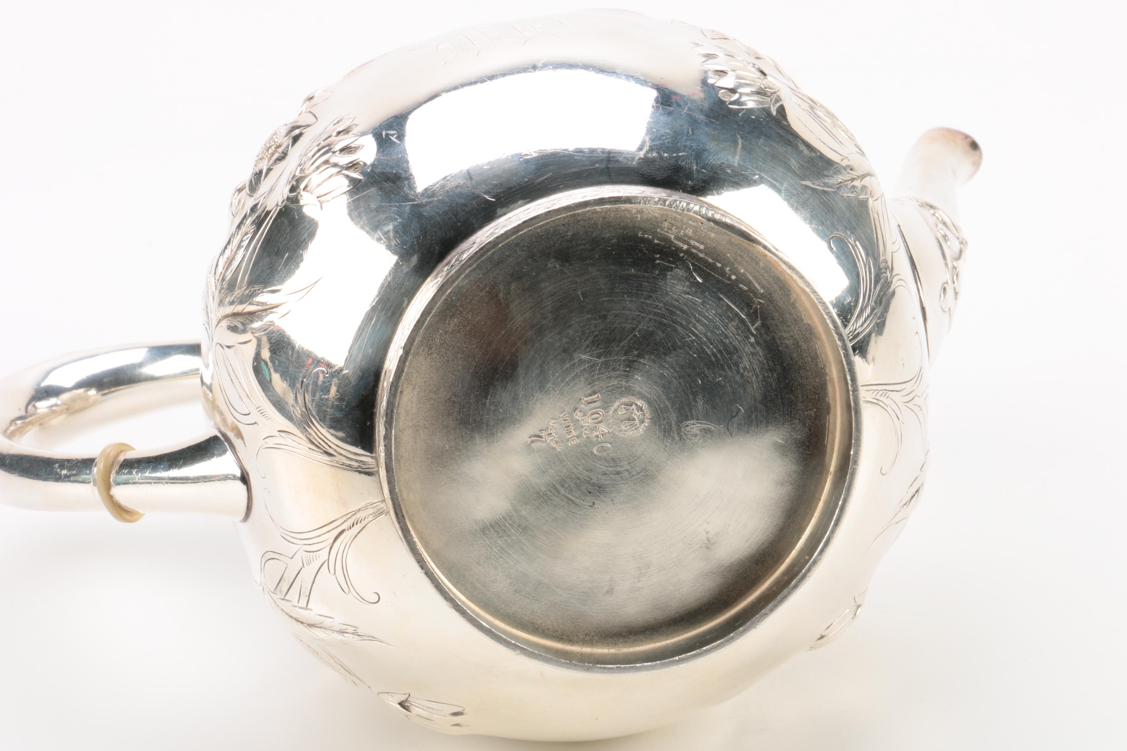 Middletown Plate Co. White Metal Teapot