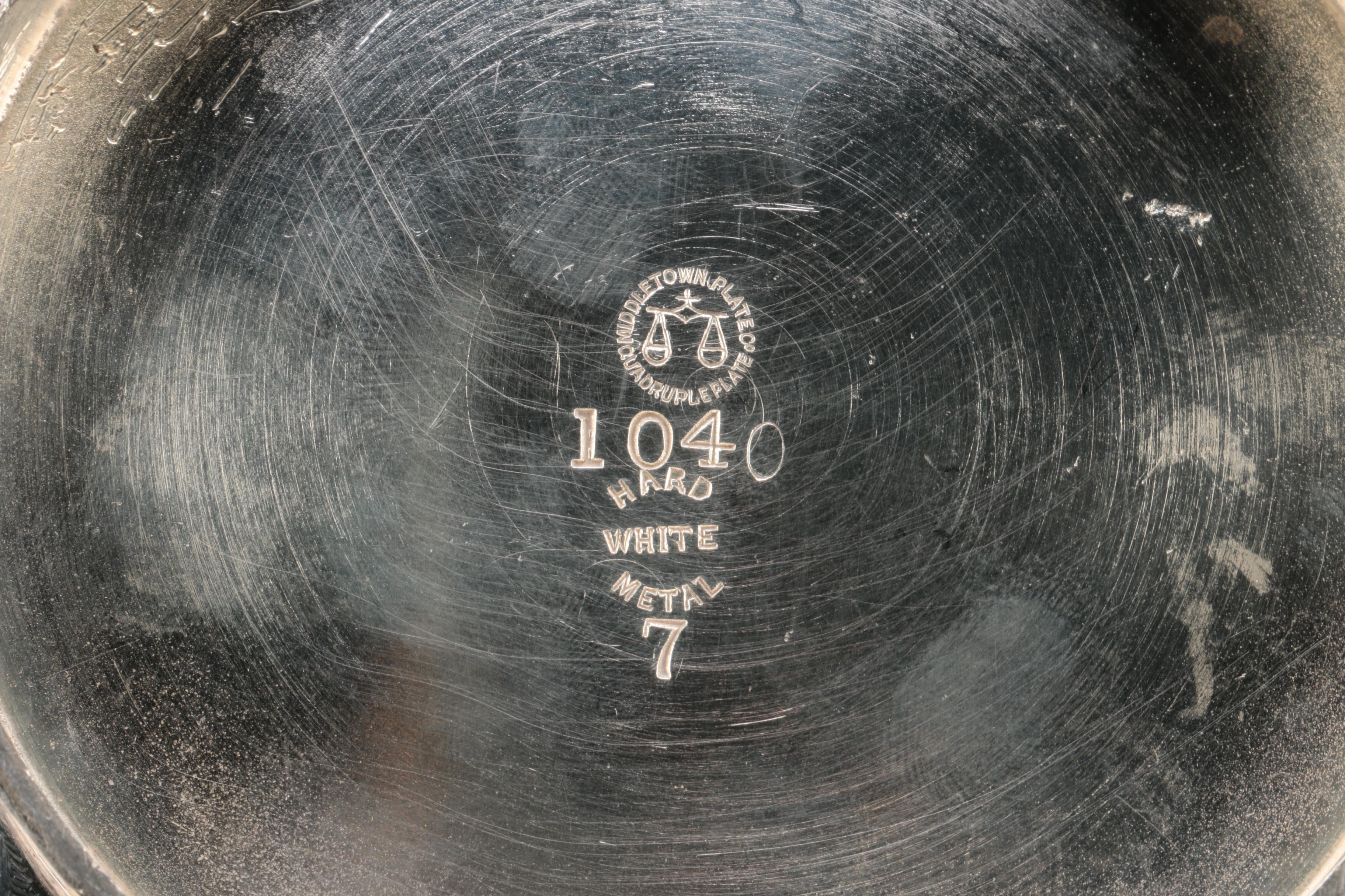 Middletown Plate Co. White Metal Teapot