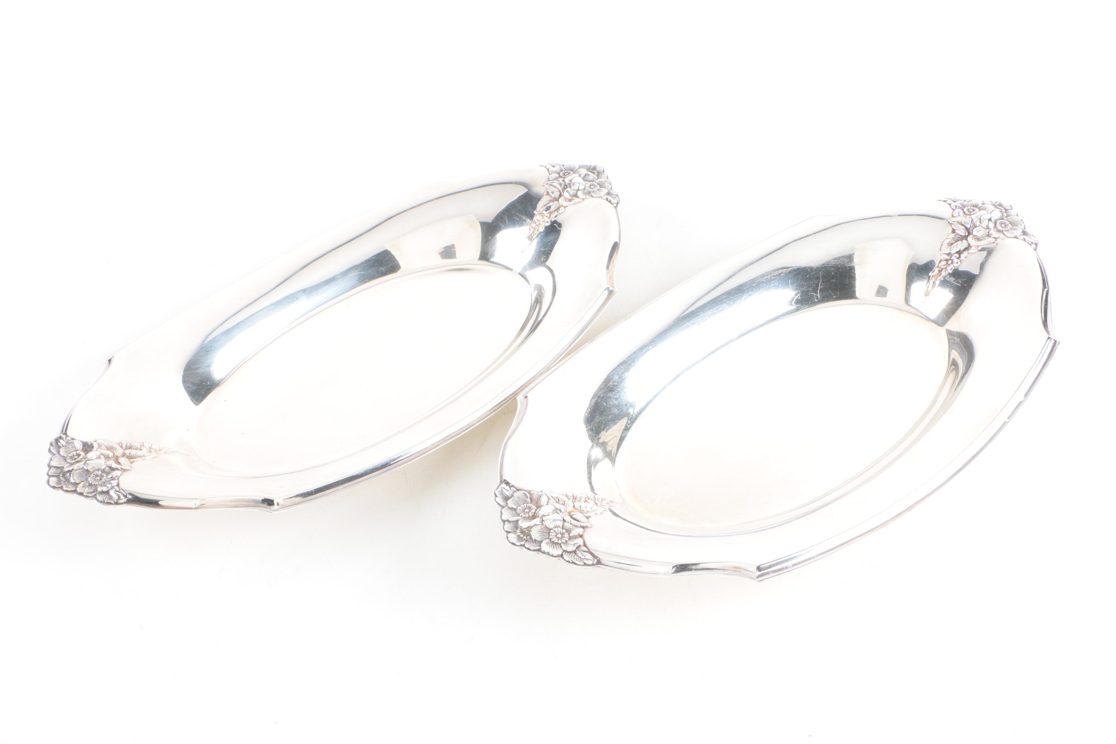 Webster Wilcox Silver Plate Oval Trays and Oval Oneida Silver Plate Dish