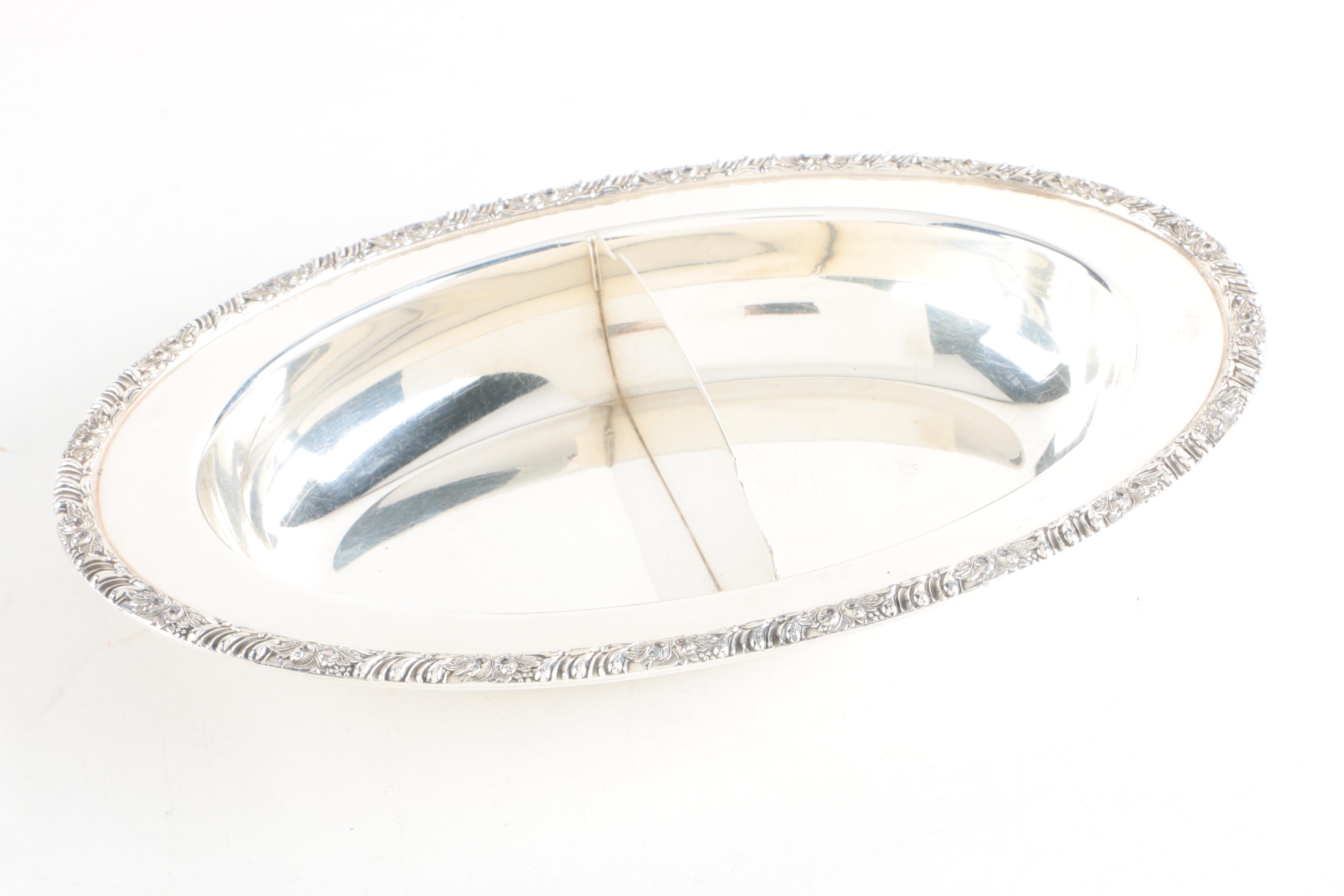 Webster Wilcox Silver Plate Oval Trays and Oval Oneida Silver Plate Dish