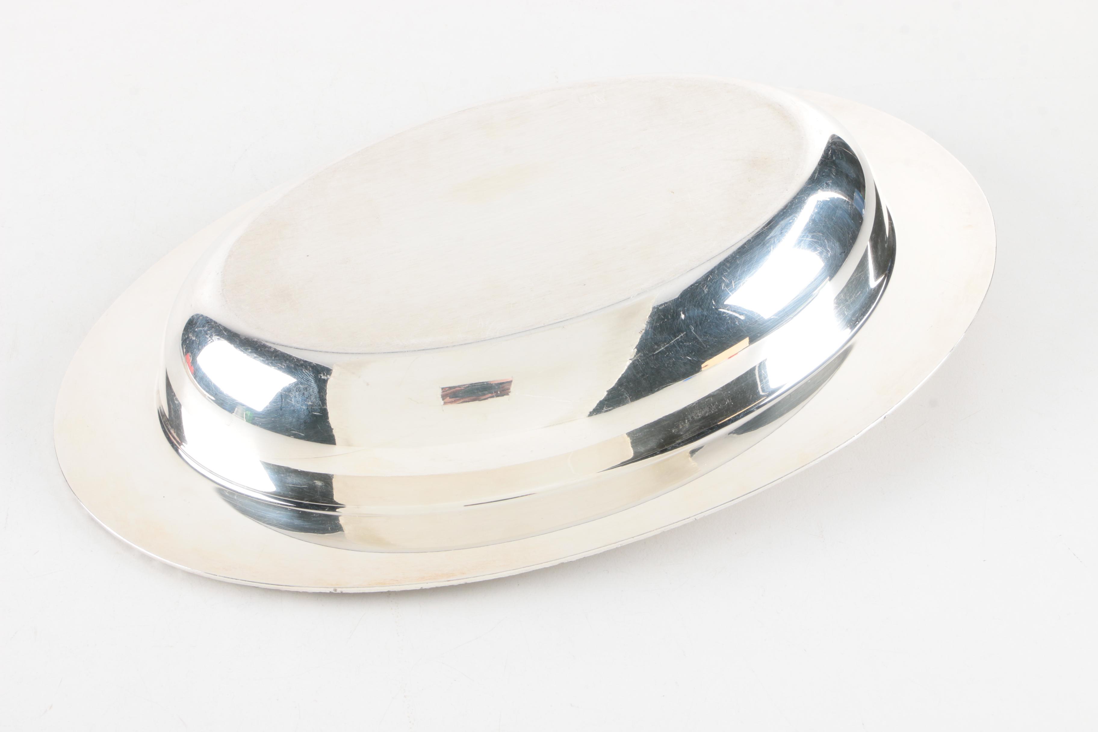 Webster Wilcox Silver Plate Oval Trays and Oval Oneida Silver Plate Dish