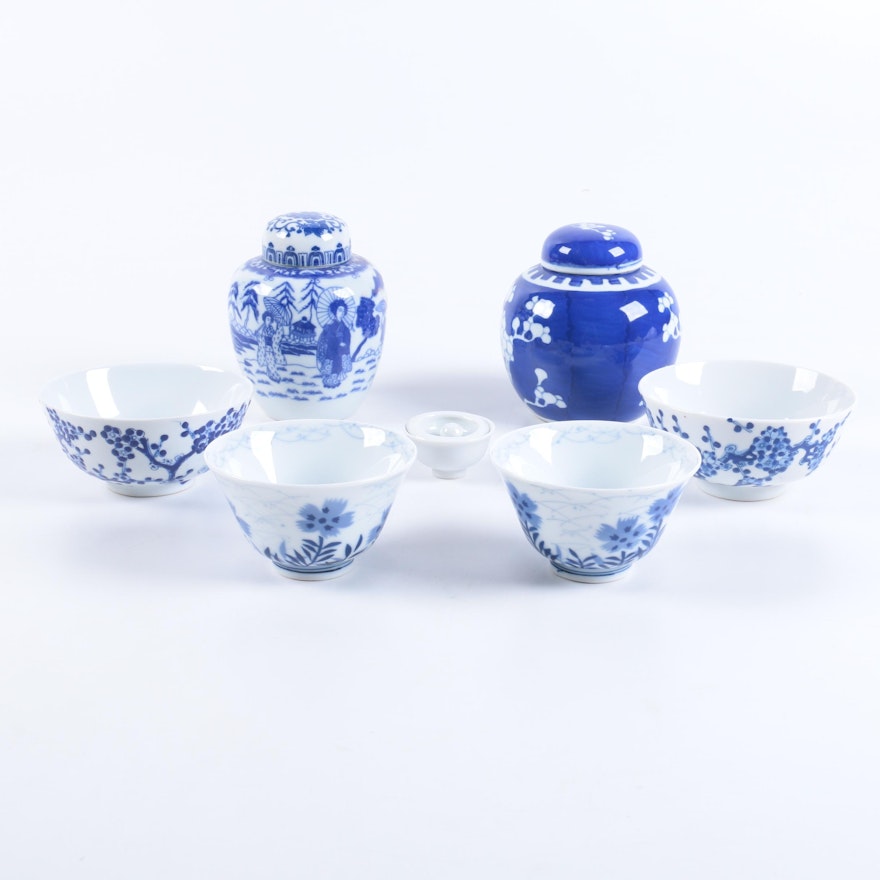 Chinese and Japanese Porcelain Bowls and Ginger Jars