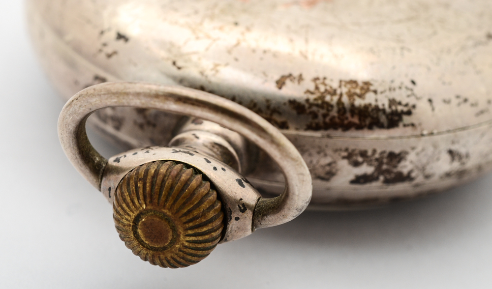 New York Standard America Sterling Silver Open Face Pocket Watch