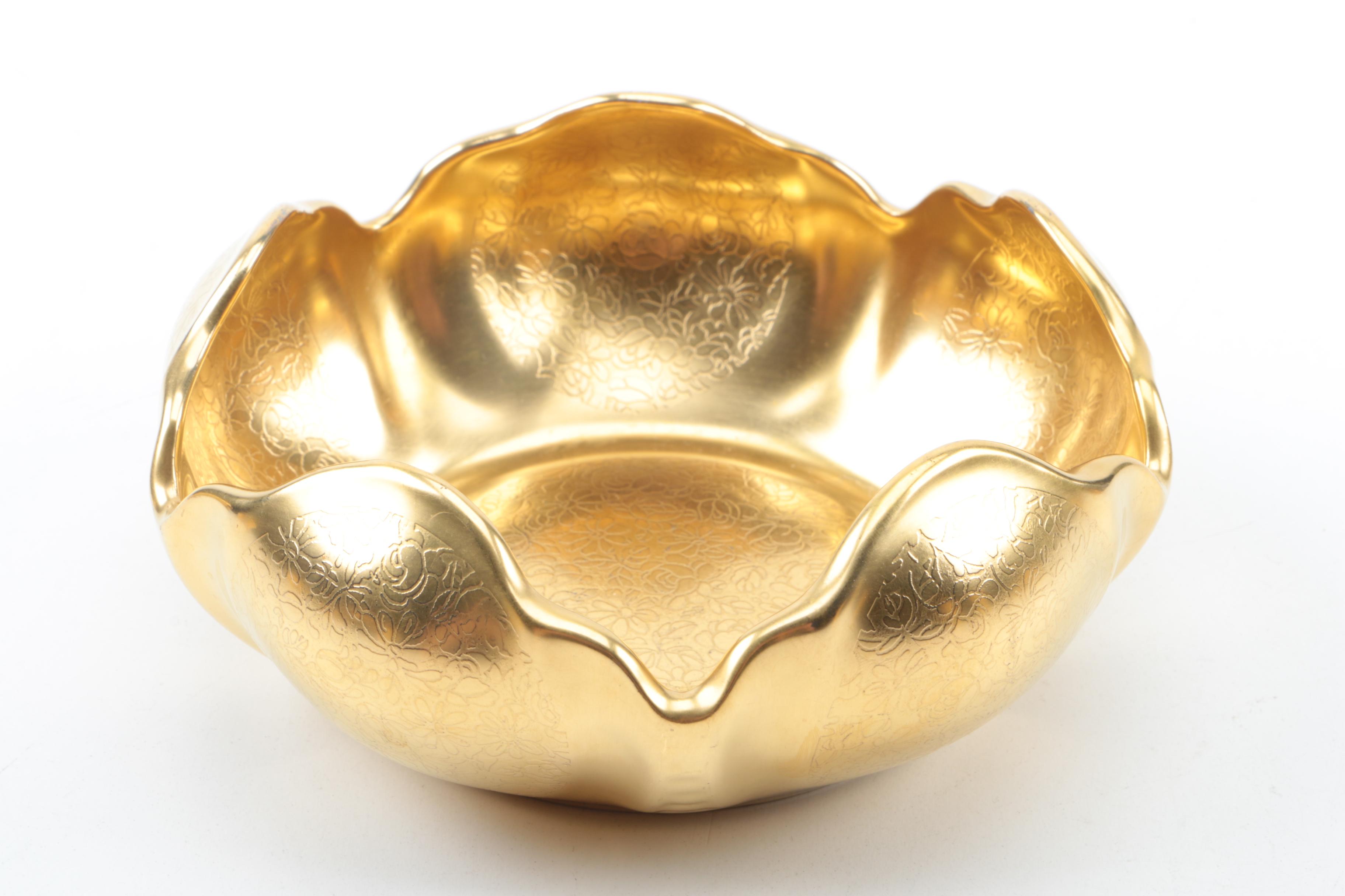 Pickard "Rose and Daisy" and Other Gold Encrusted Tableware