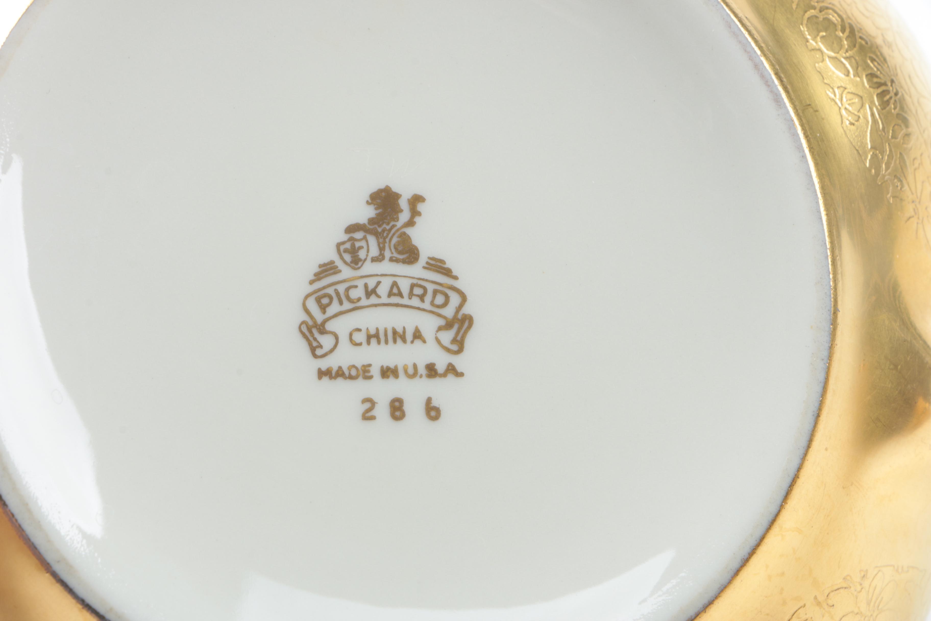 Pickard "Rose and Daisy" and Other Gold Encrusted Tableware