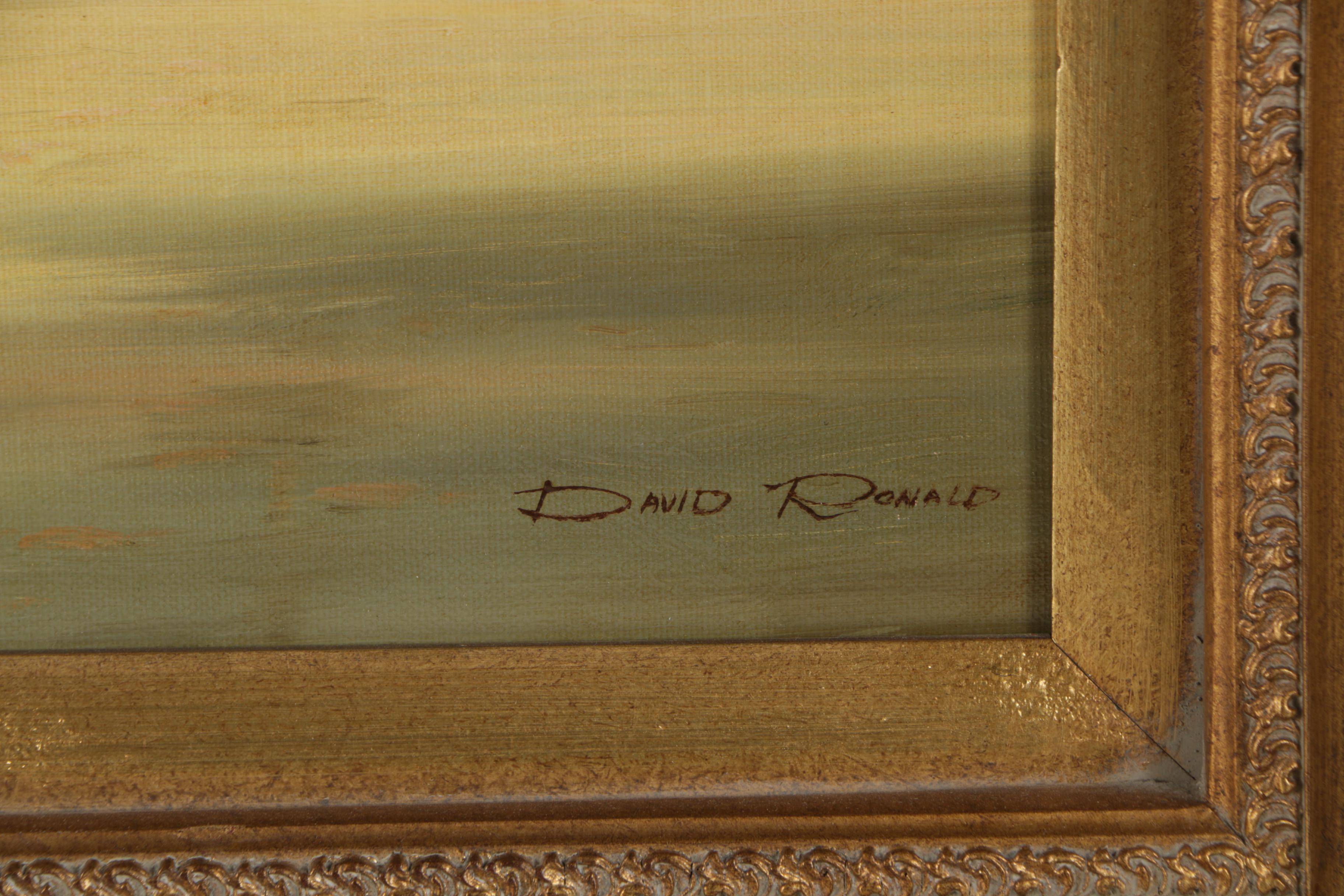 David Ronald Oil Painting of European Canal