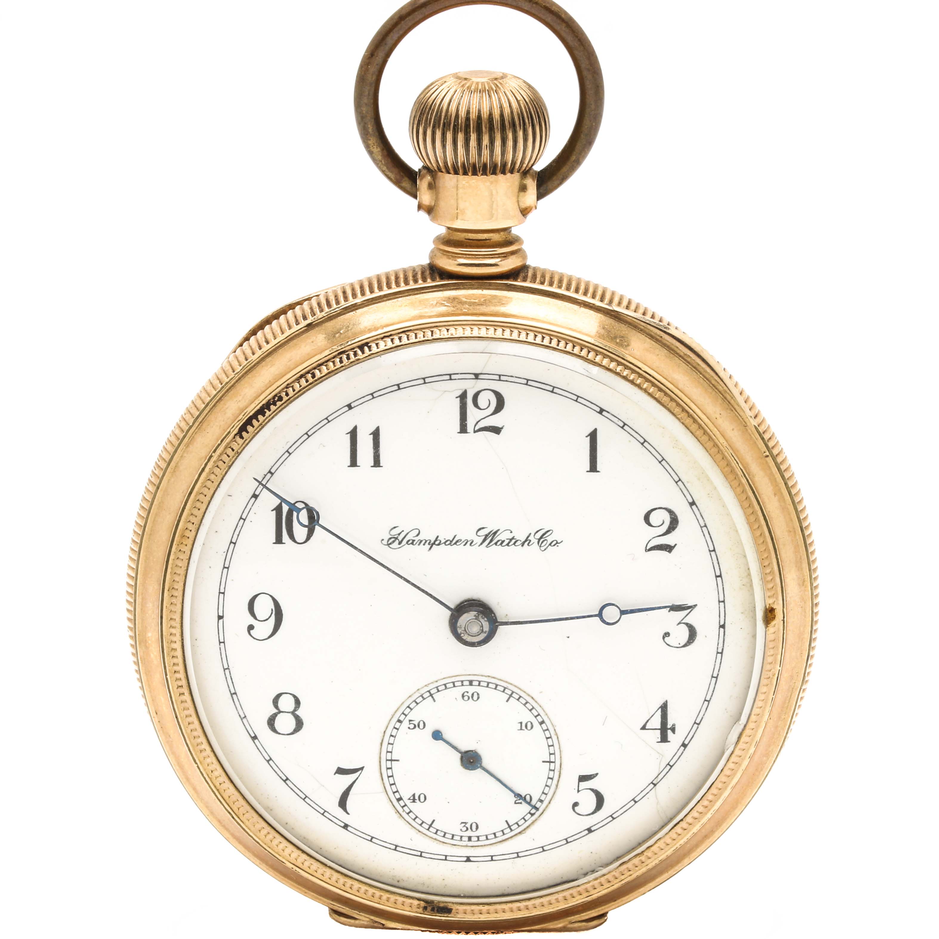 Hampden 14K Yellow Gold Open Face Pocket Watch