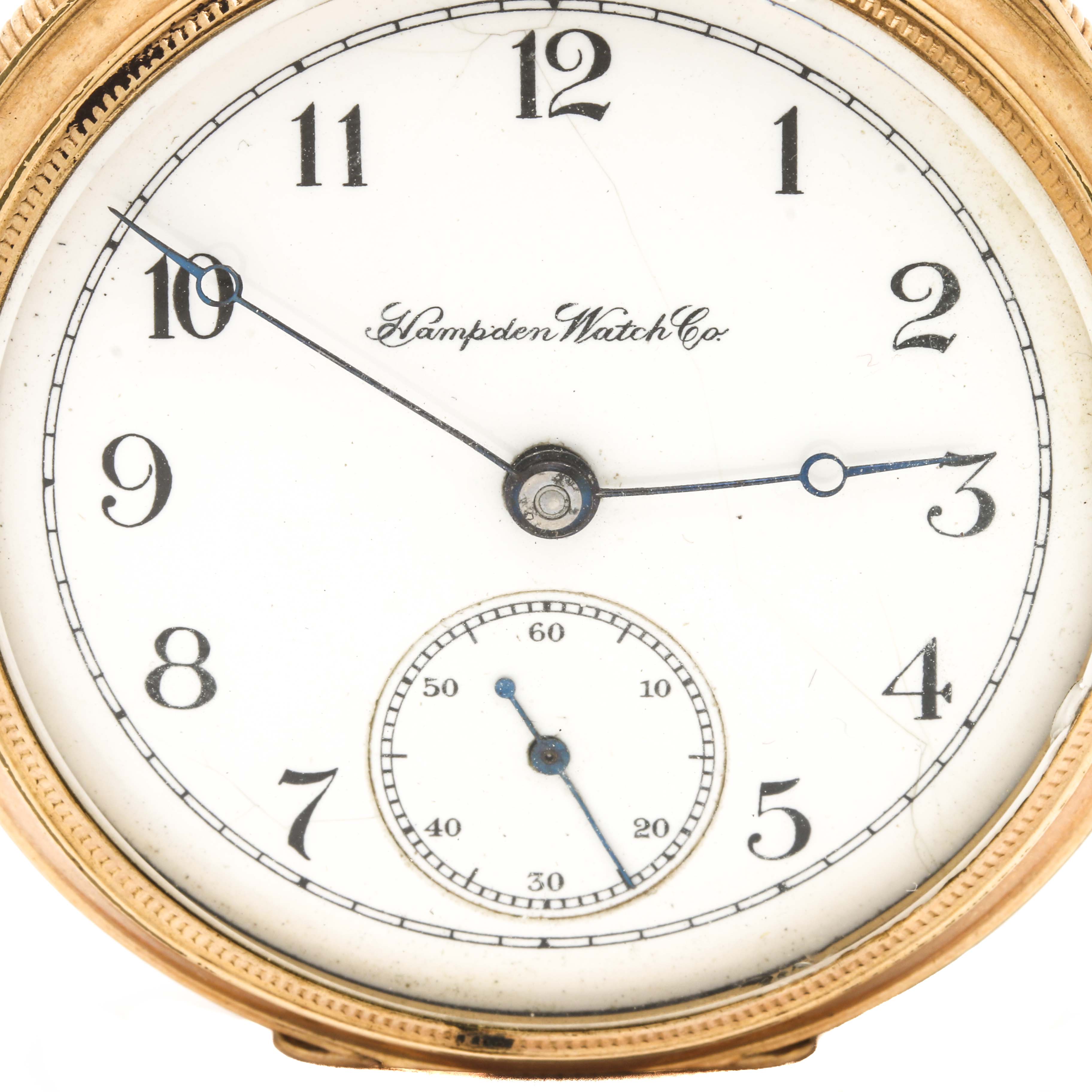 Hampden 14K Yellow Gold Open Face Pocket Watch