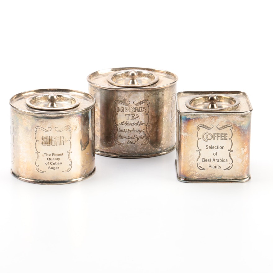 Silver Plate Kitchen Canisters