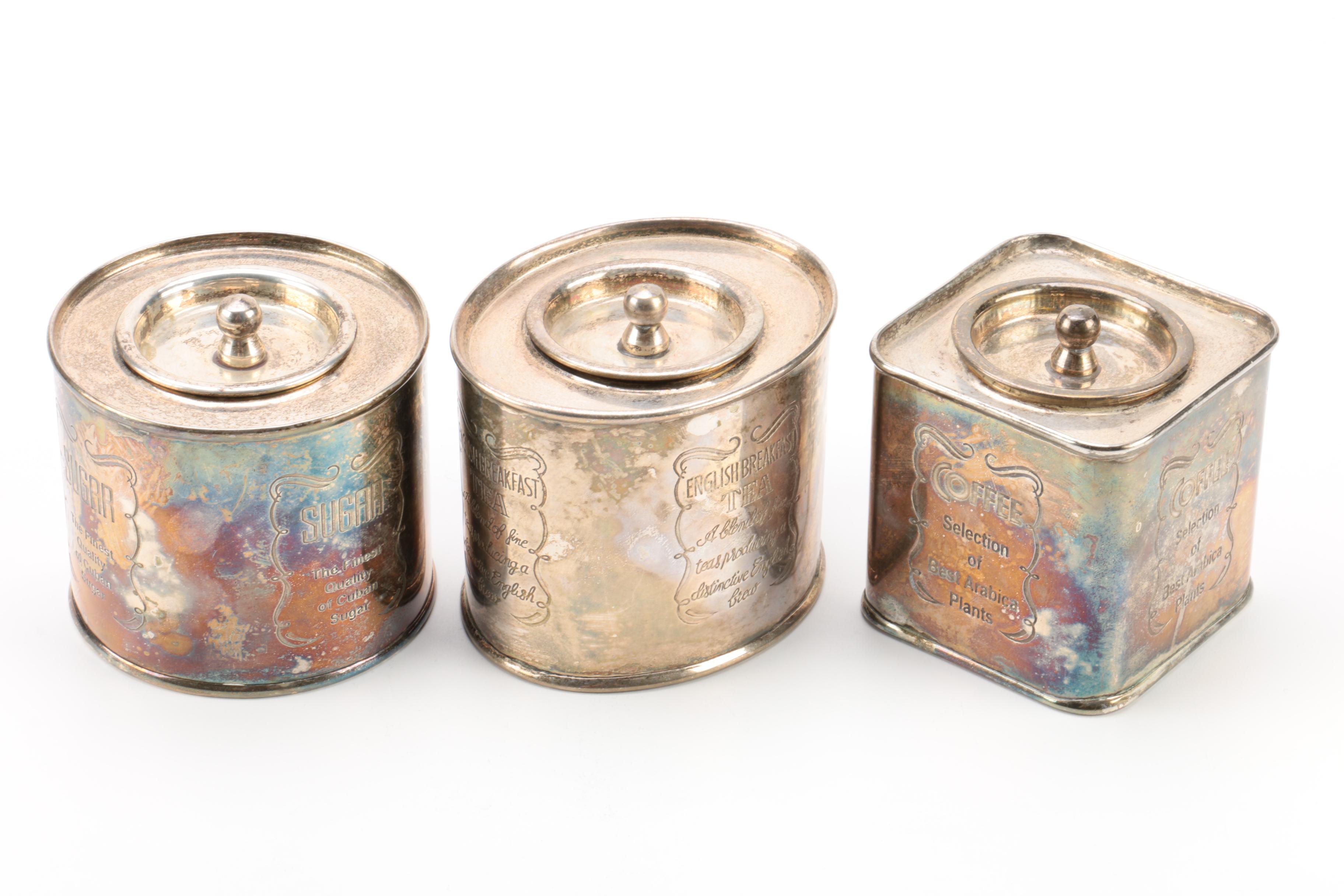 Silver Plate Kitchen Canisters