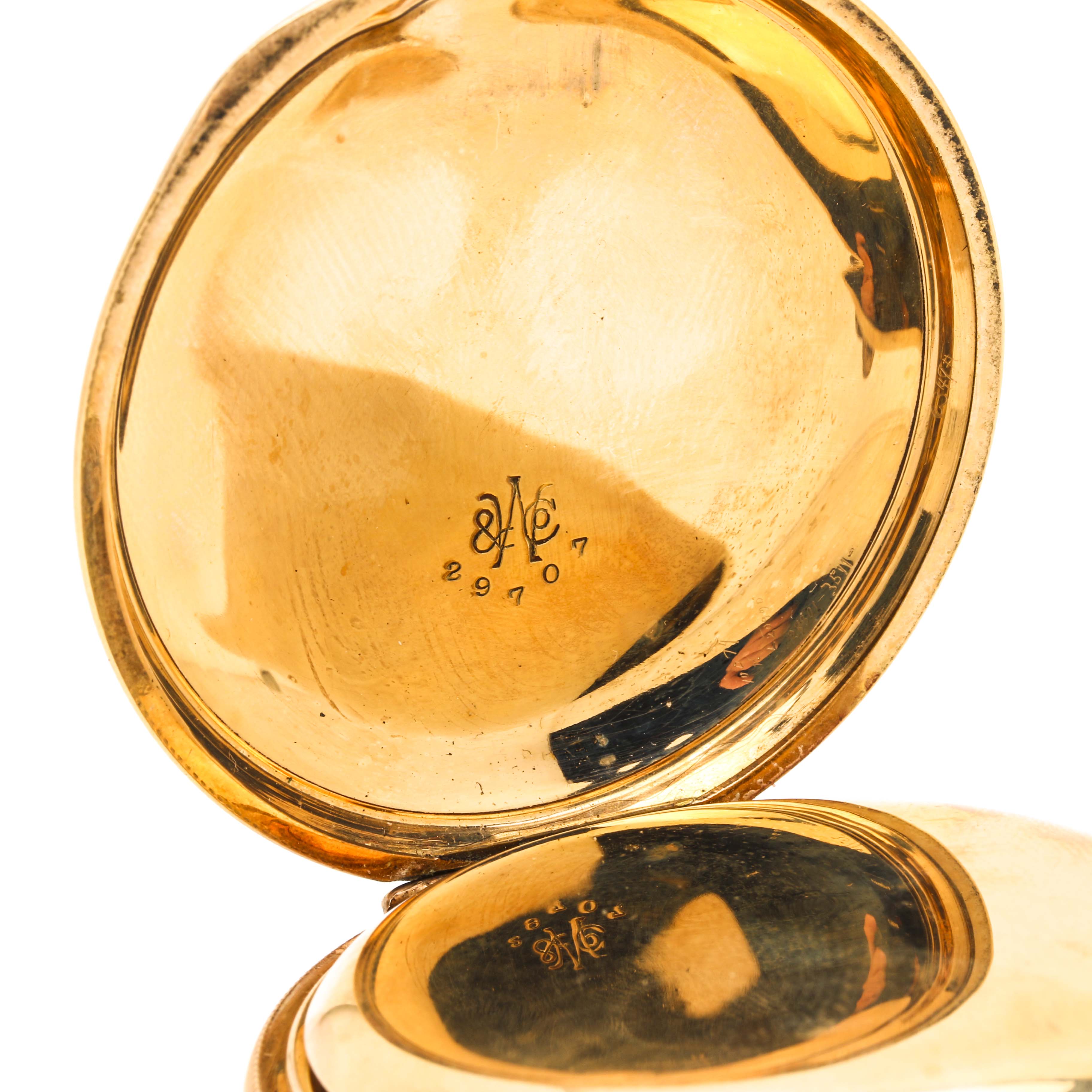 Hampden 14K Yellow Gold Open Face Pocket Watch