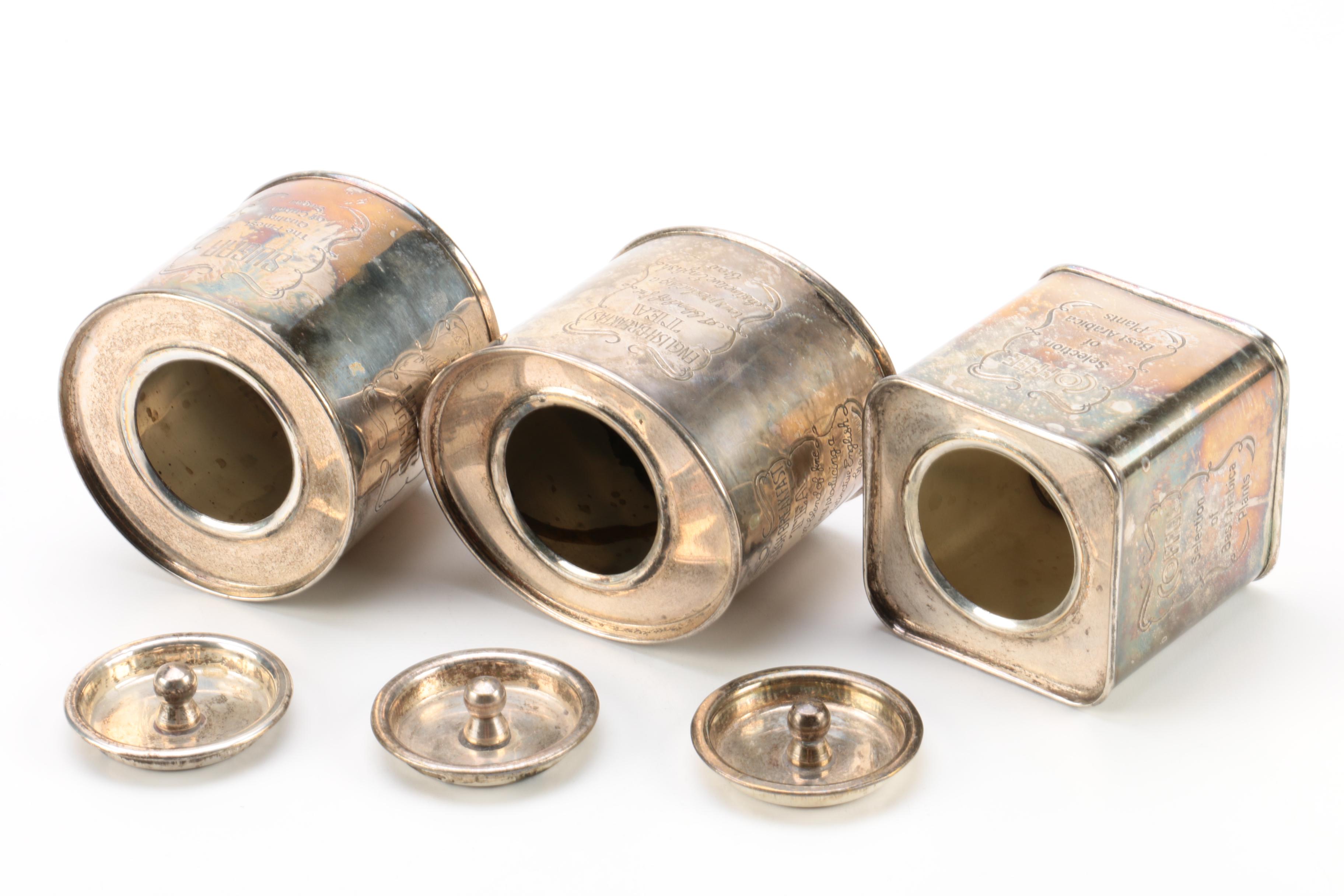 Silver Plate Kitchen Canisters