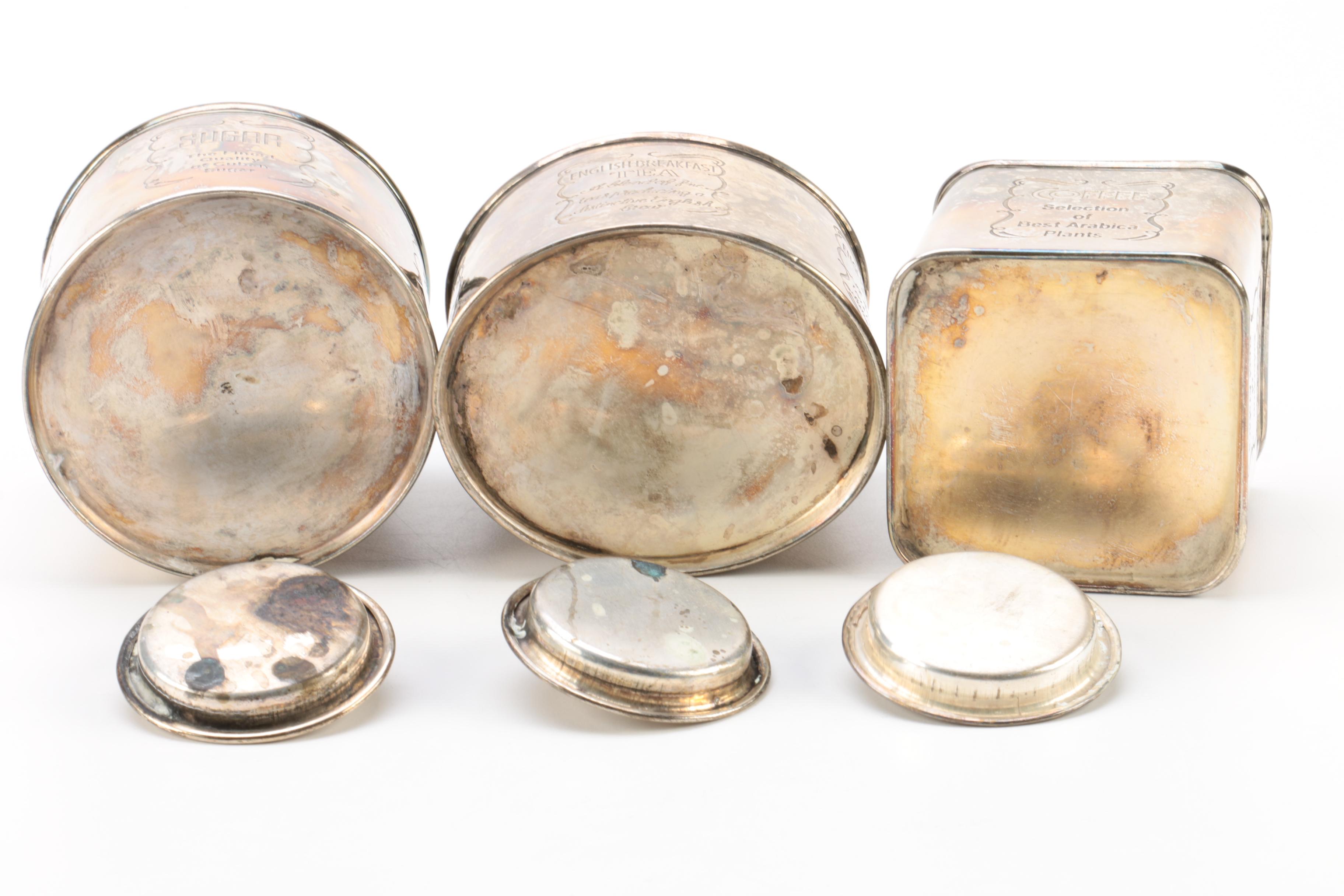 Silver Plate Kitchen Canisters